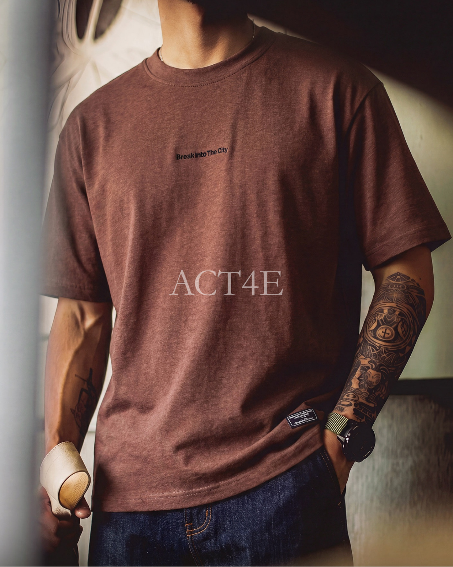Classic Letter-Print Vintage Loose T-Shirt 【ACT0089】