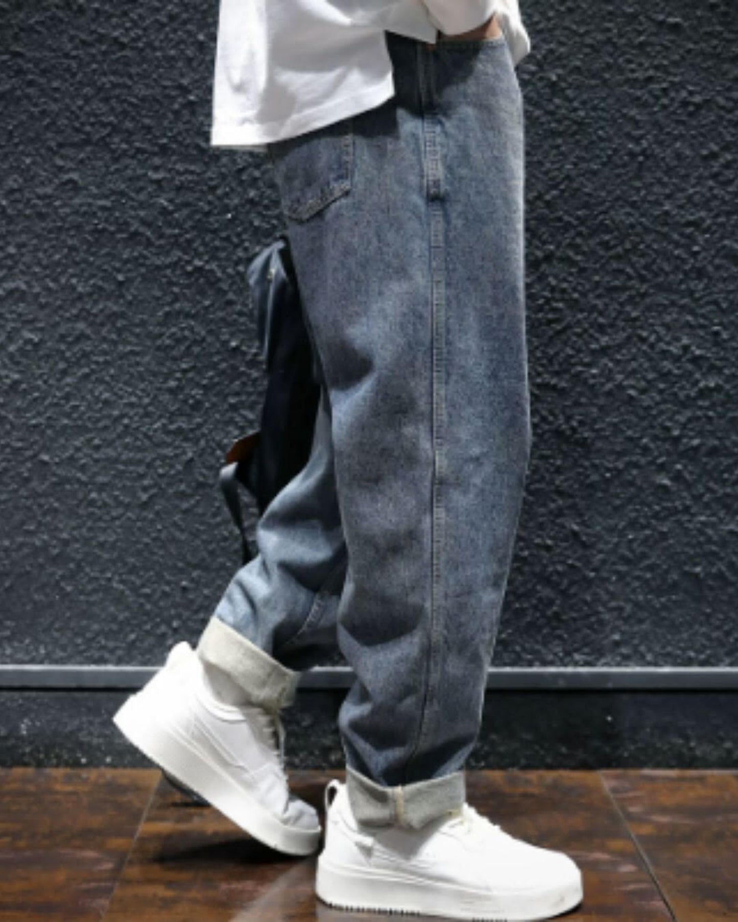 washed tapered wide denim pants 【ACT0008】
