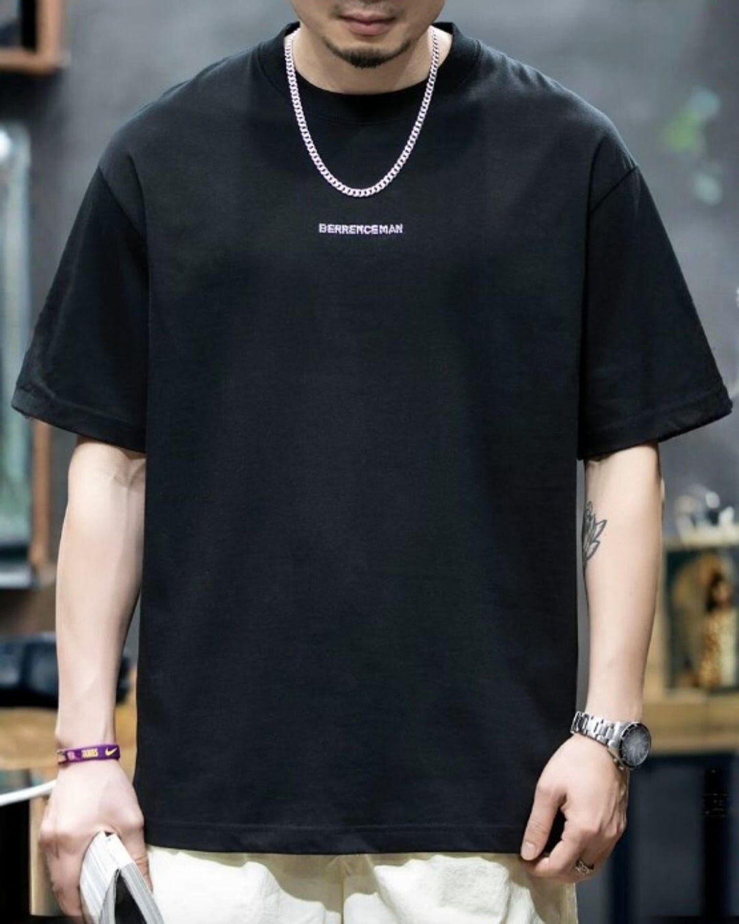 graphic print hem t-shirt 2color 【ACT0049】