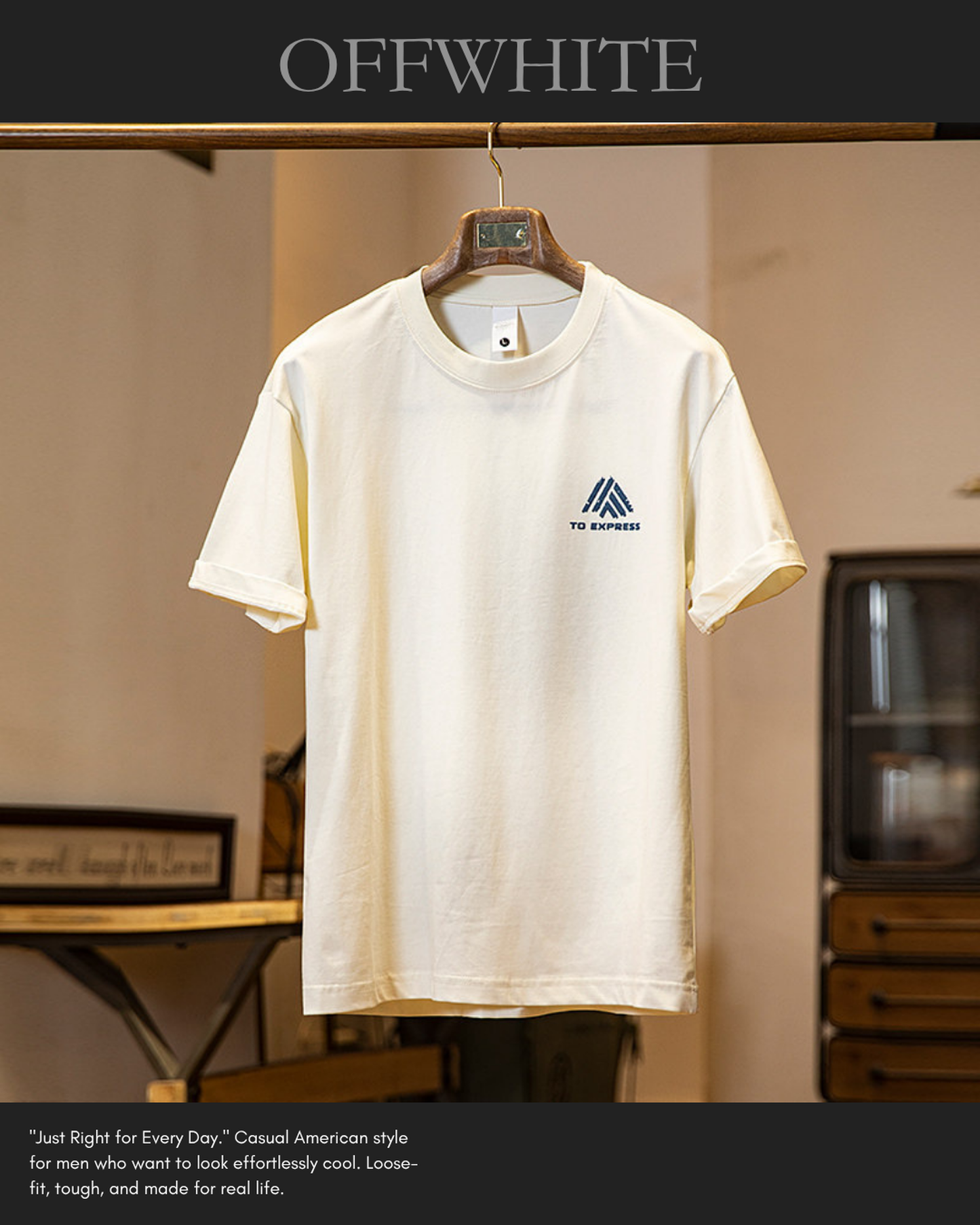 Back logo print t-shirt 4color 【ACT0057】