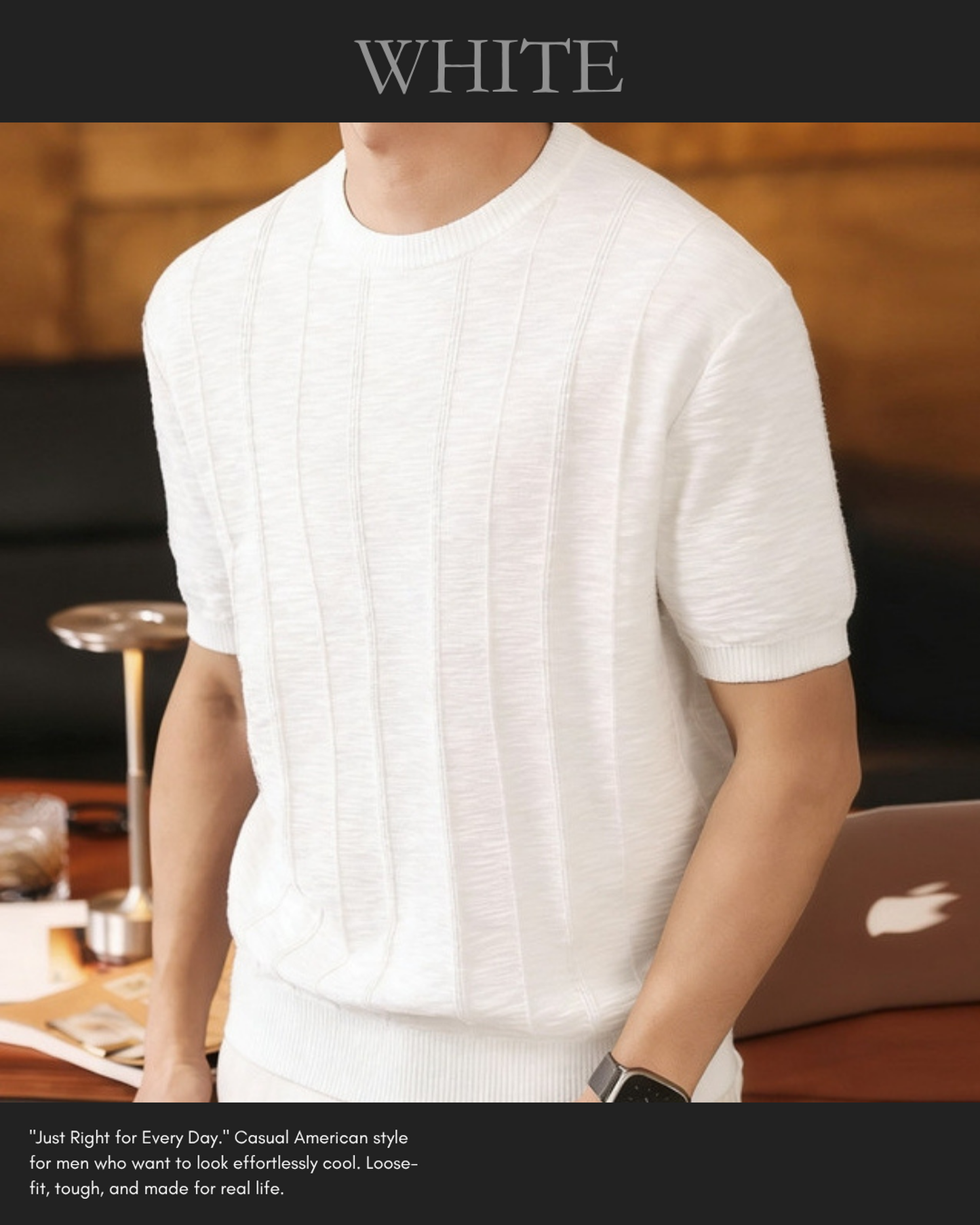 vertical stripe linen blend knit 4color 【ACT0168】