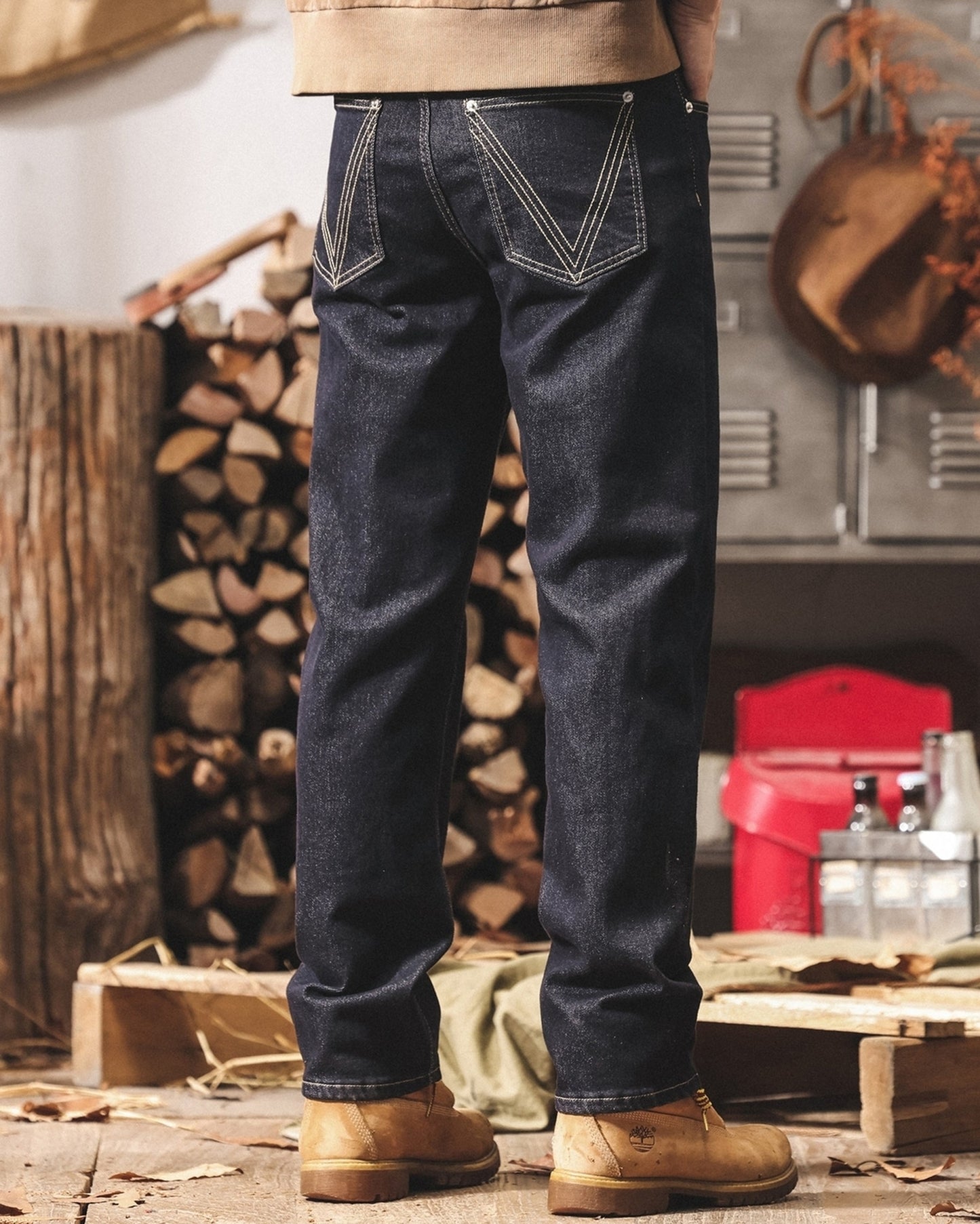 heavy vintage straight denim pants 【ACT0216】