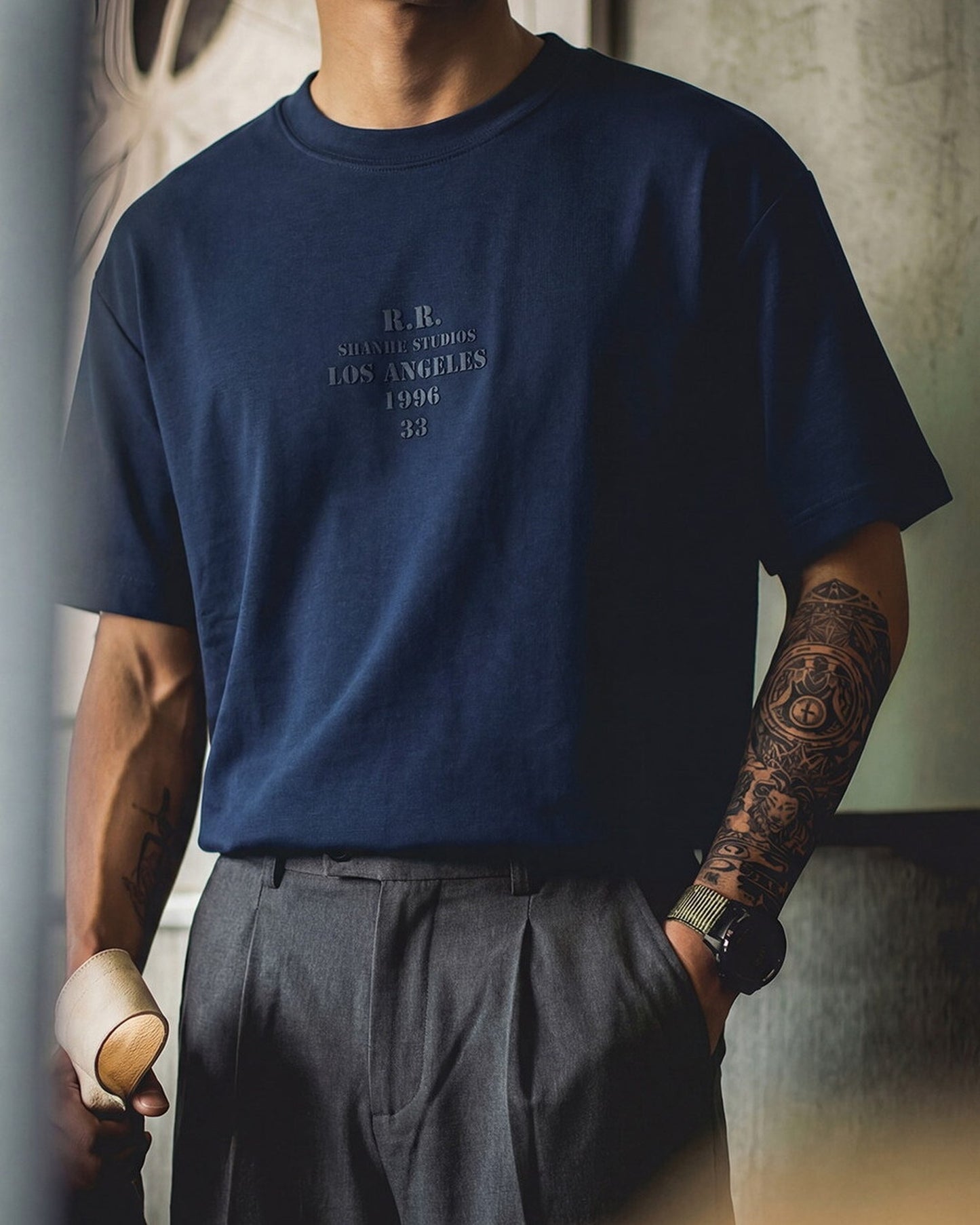 Letter-Embroidery Casual Loose Short-Sleeve T-Shirt 2color 【ACT0073】