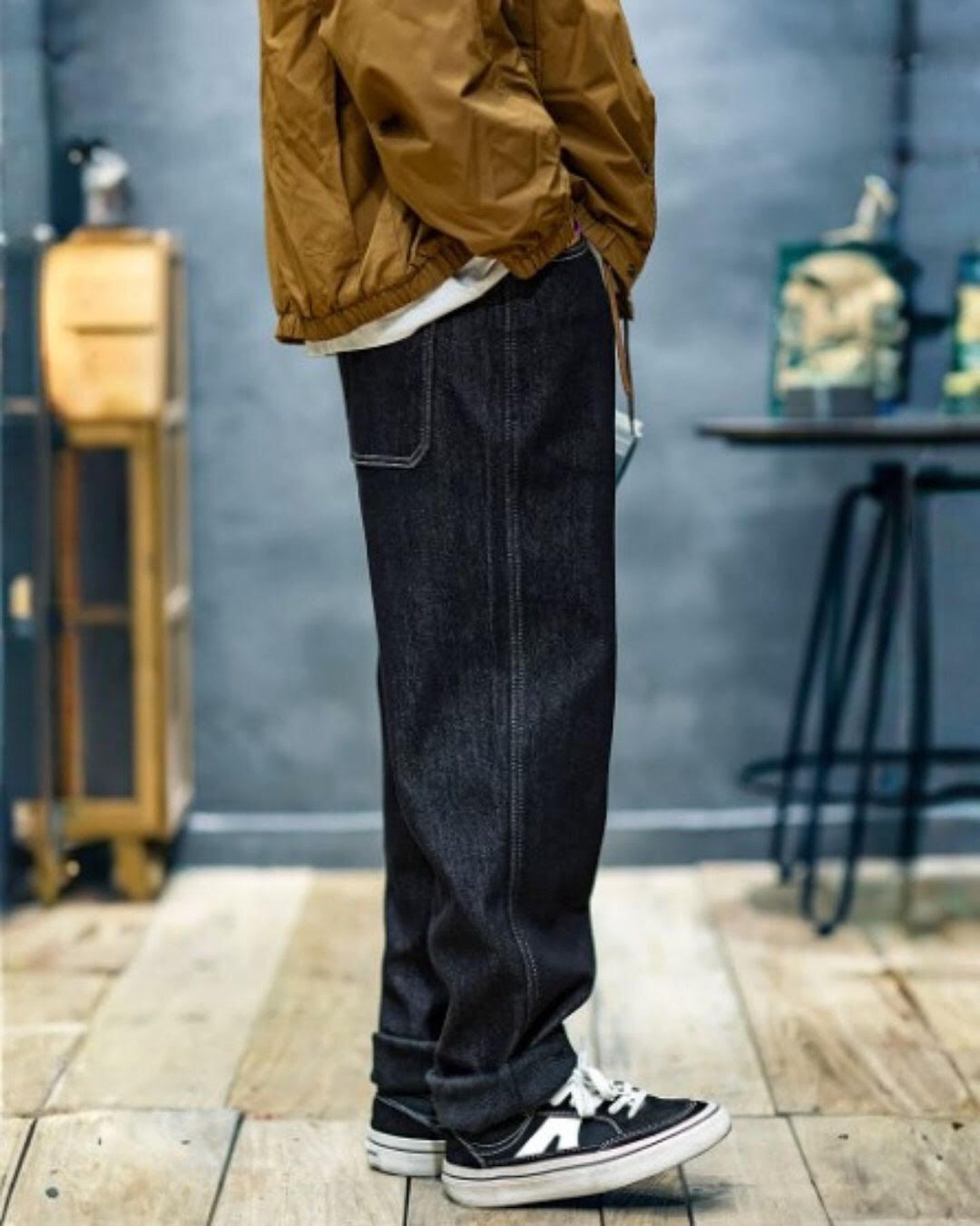 vintage straight denim pants 2color 【ACT0011】