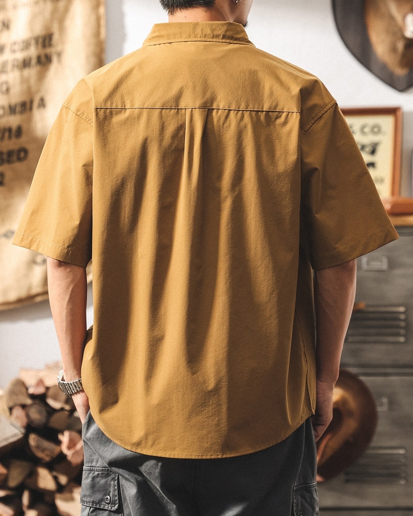 cargo pocket loose short sleeve shirt 3color 【ACT0233】