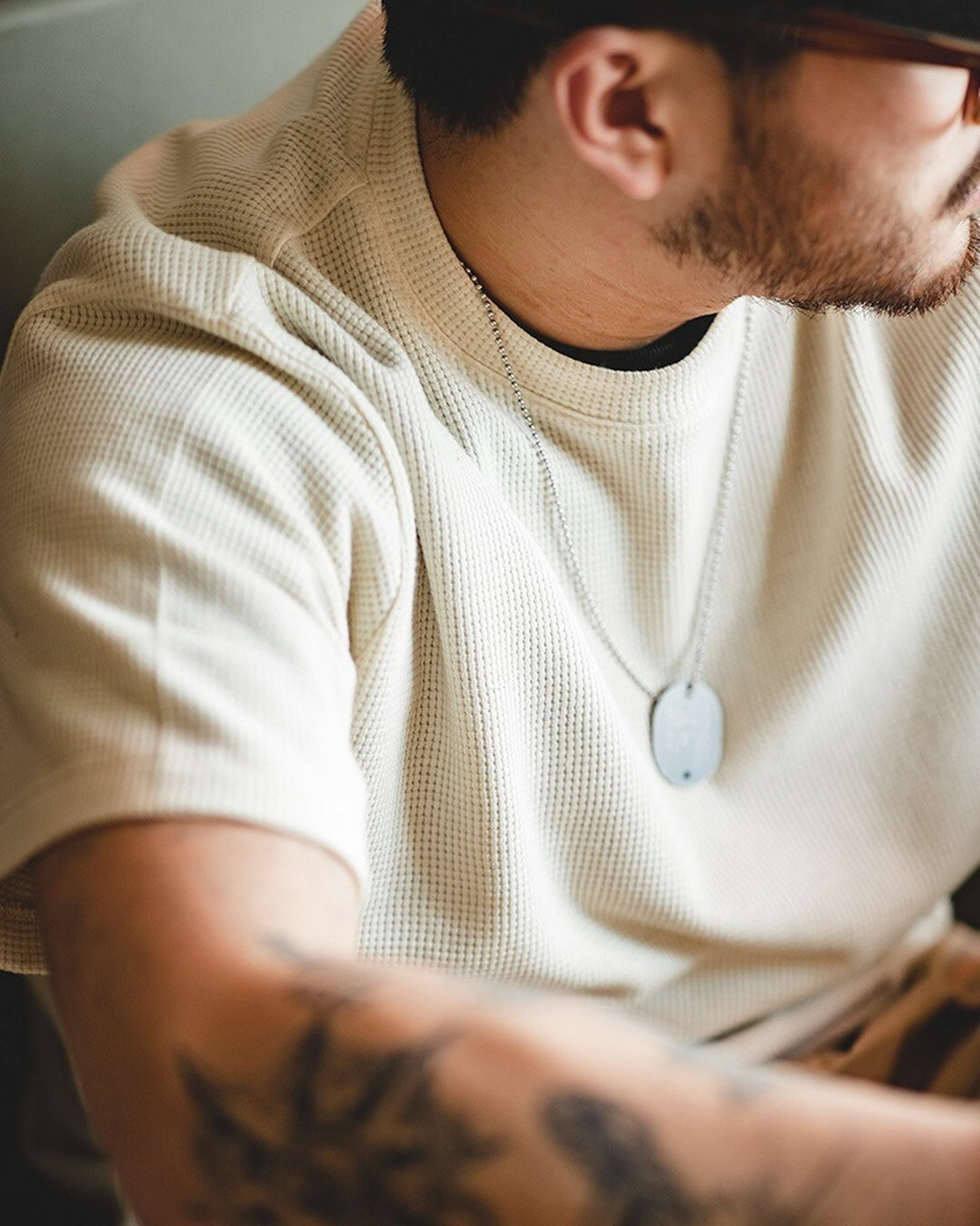 Waffle-Weave LayeredClassic Short-Sleeve T-Shirt 3color 【ACT0138】
