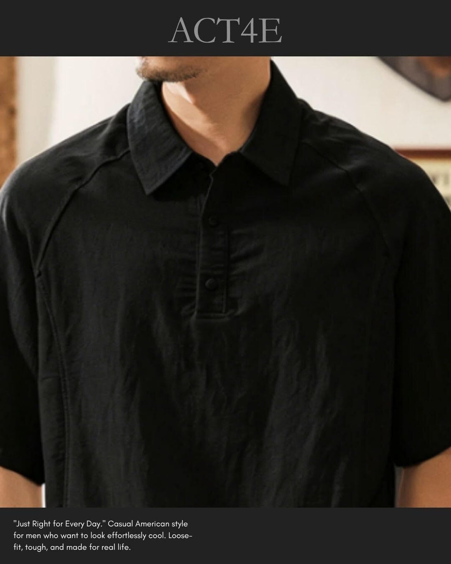 button front short sleeve knit polo shirt 2color 【ACT0226】