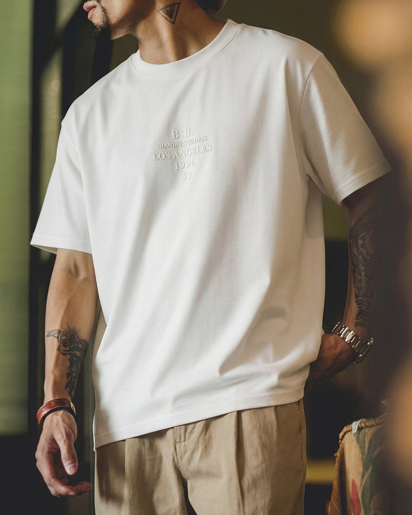 Letter-Embroidery Casual Loose Short-Sleeve T-Shirt 2color 【ACT0073】