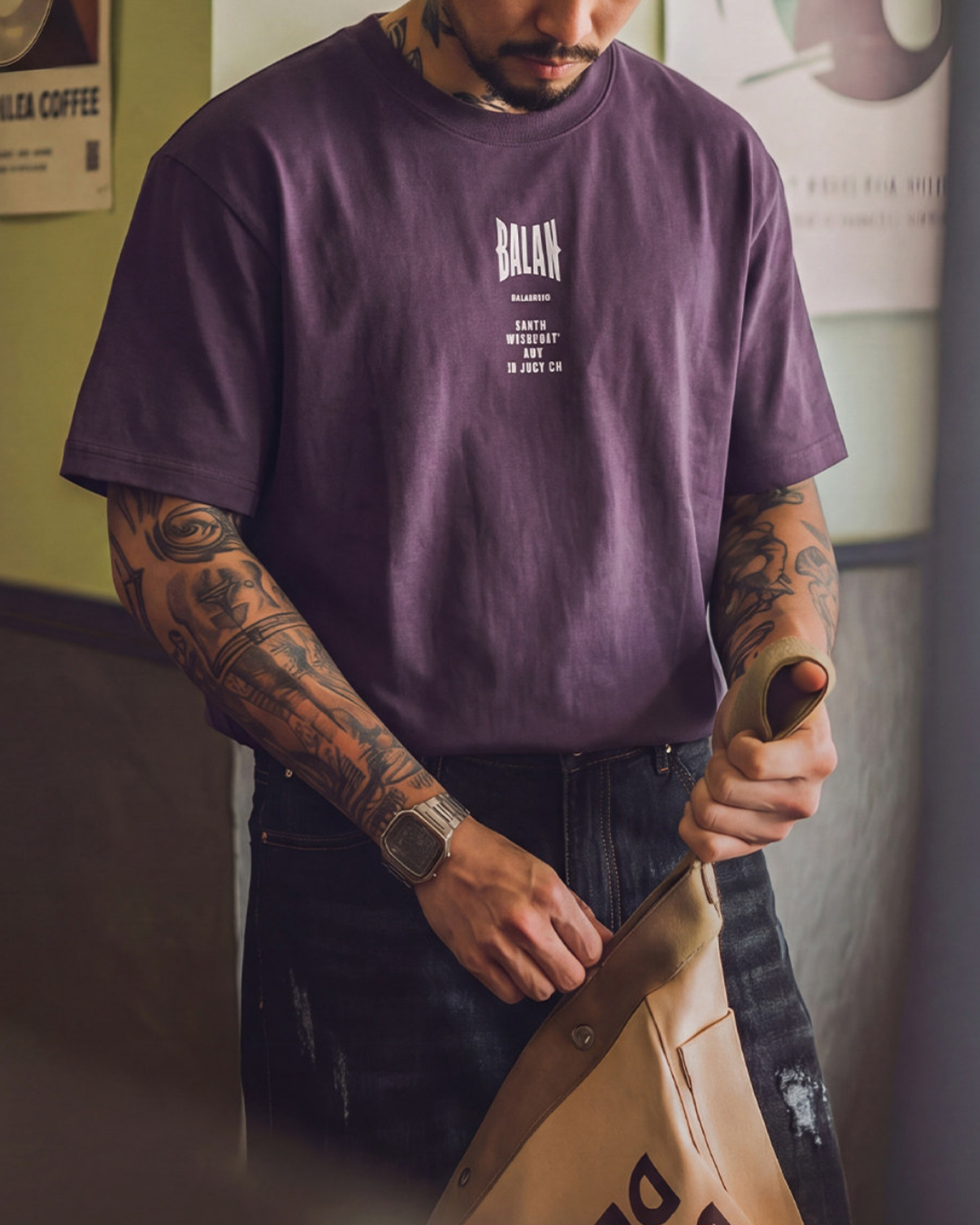 loose-fit embossed logo crew-neck t-shirt 2color 【ACT0059】