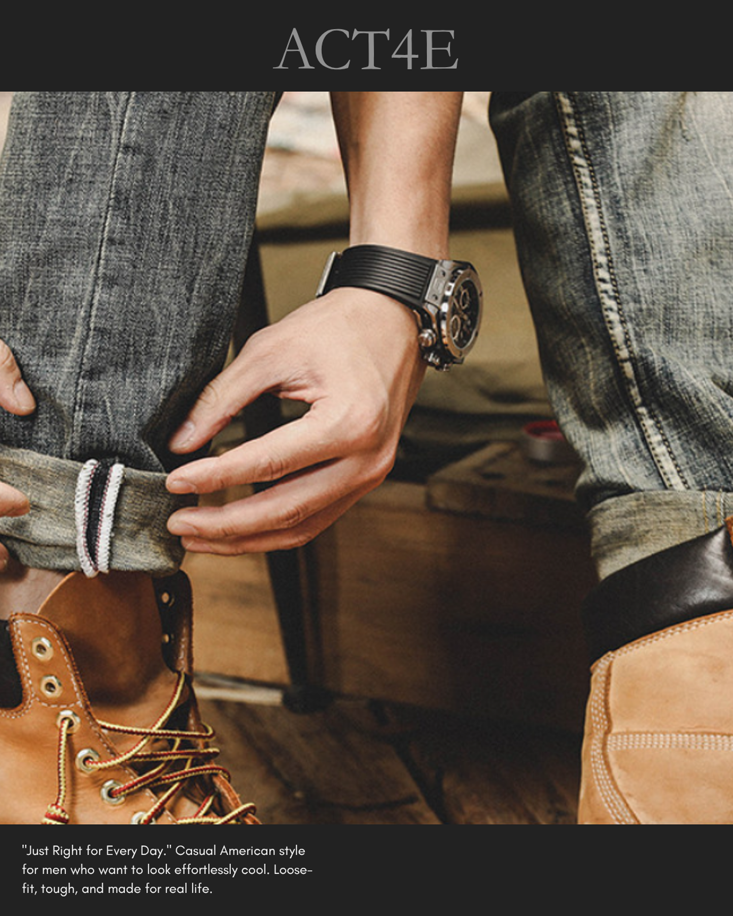 heavy slim straight distressed denim pants 【ACT0183】