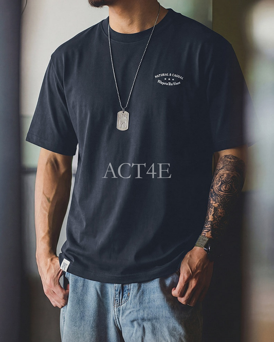 Minimalist Fit Graphic Print Relaxed Heavyweight T-Shirt 【ACT0114】