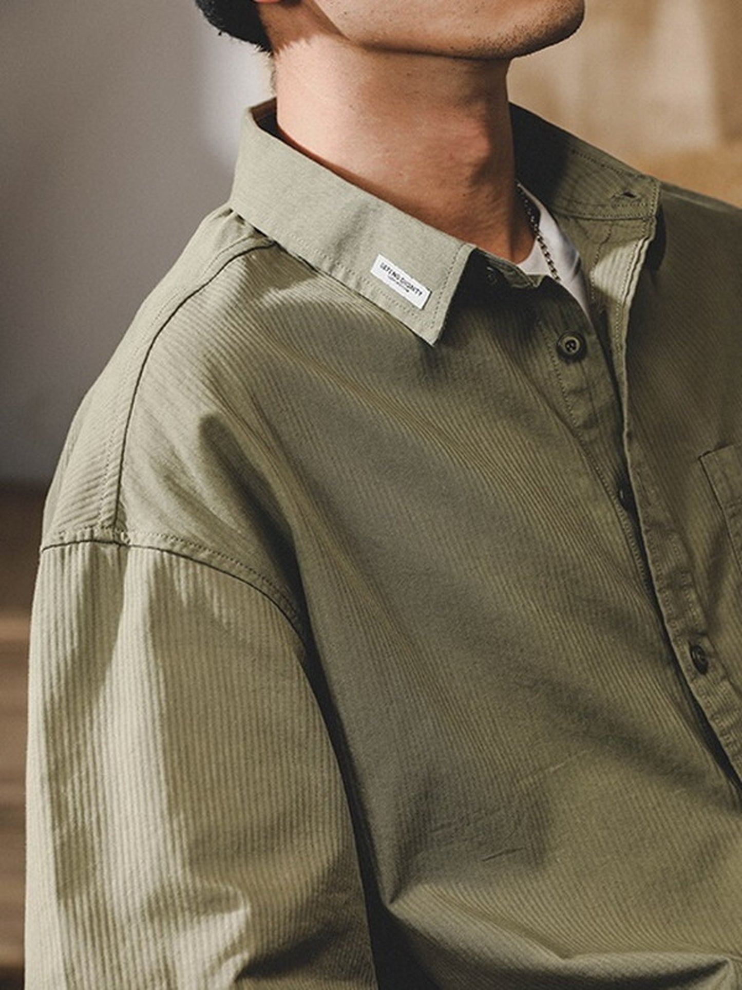 loose-fit classic lightweight short-sleeve cotton shirt 【ACT0251】