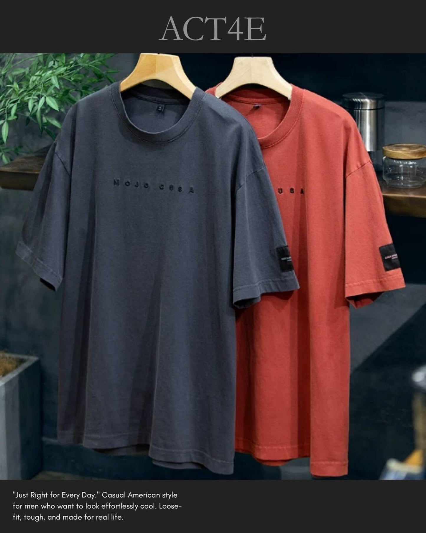 crew neck logo print t-shirt 2color 【ACT0033】