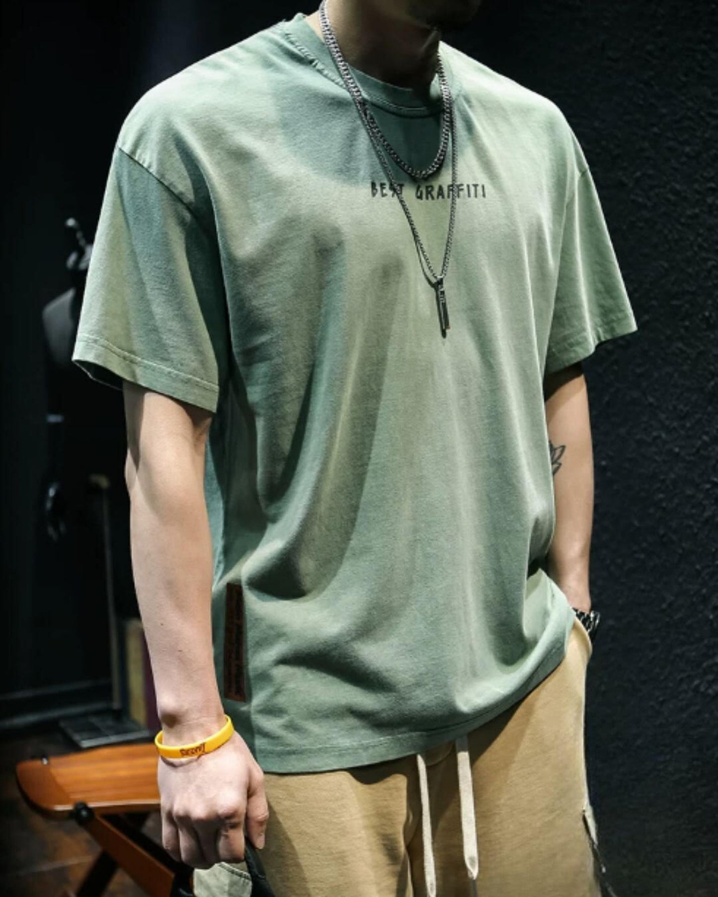 drop shoulder oversized t-shirt 2color 【ACT0029】