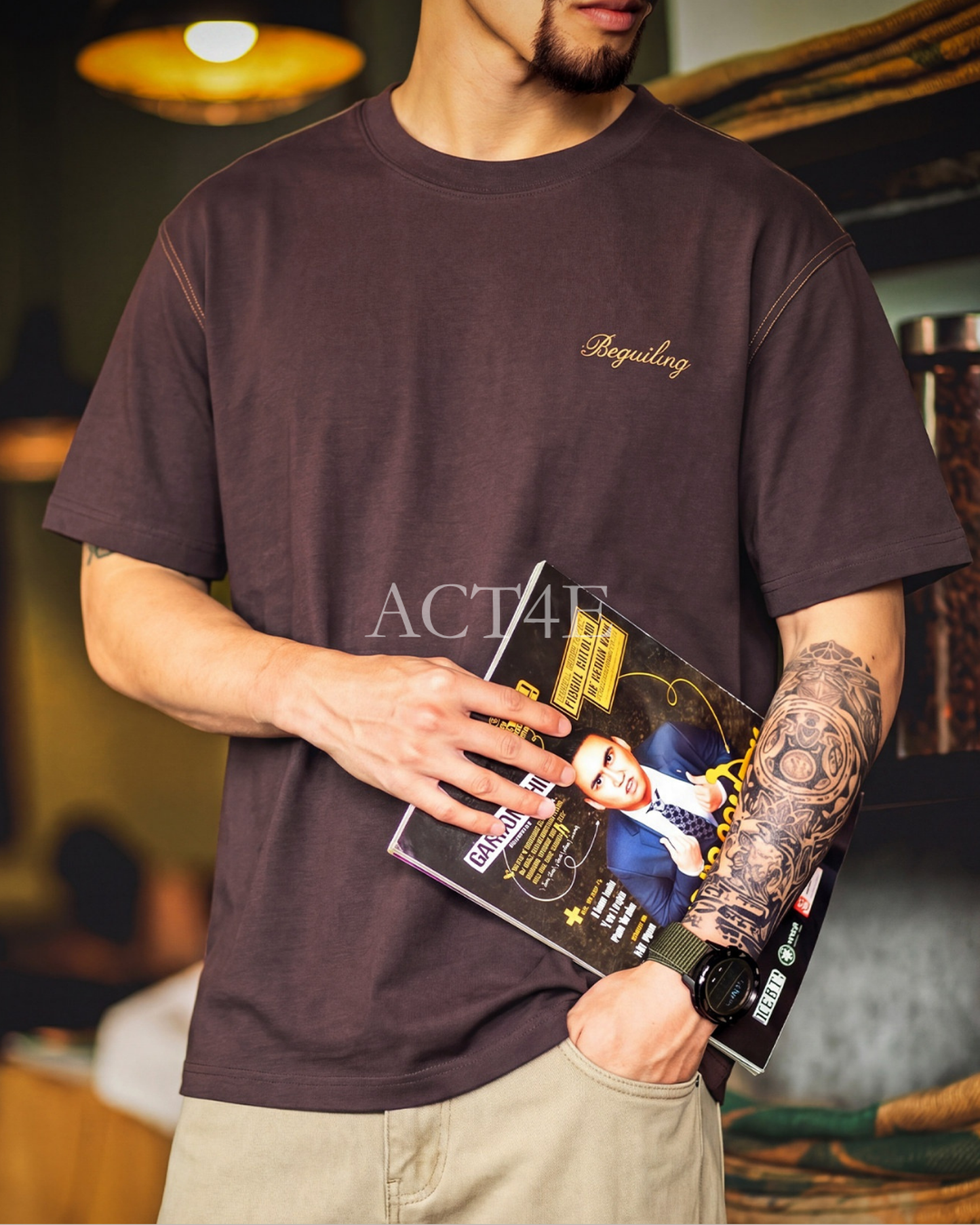 Retro Flap-Pocket Vintage Henley-Neck T-Shirt 3color 【ACT0088】