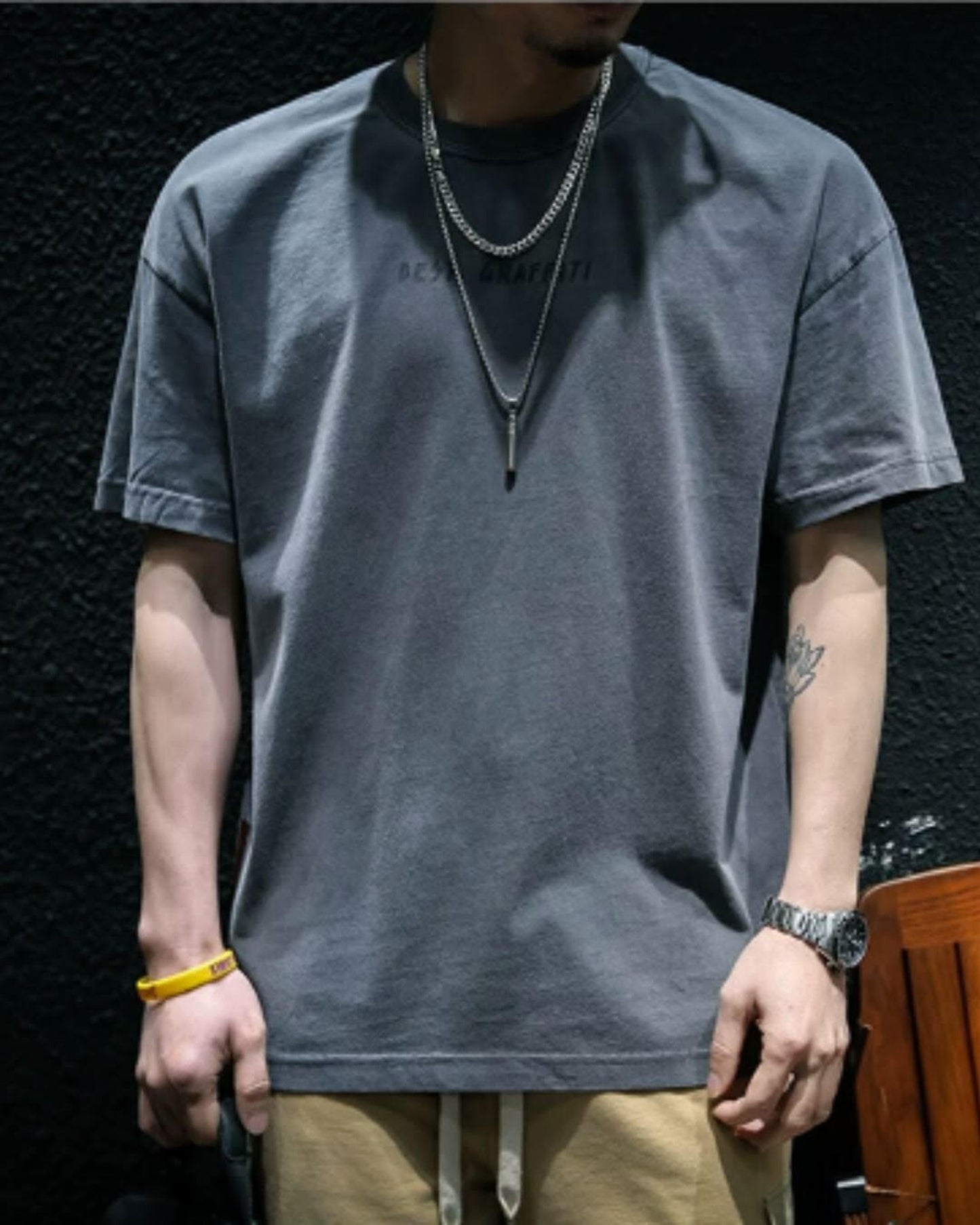 drop shoulder oversized t-shirt 2color 【ACT0029】
