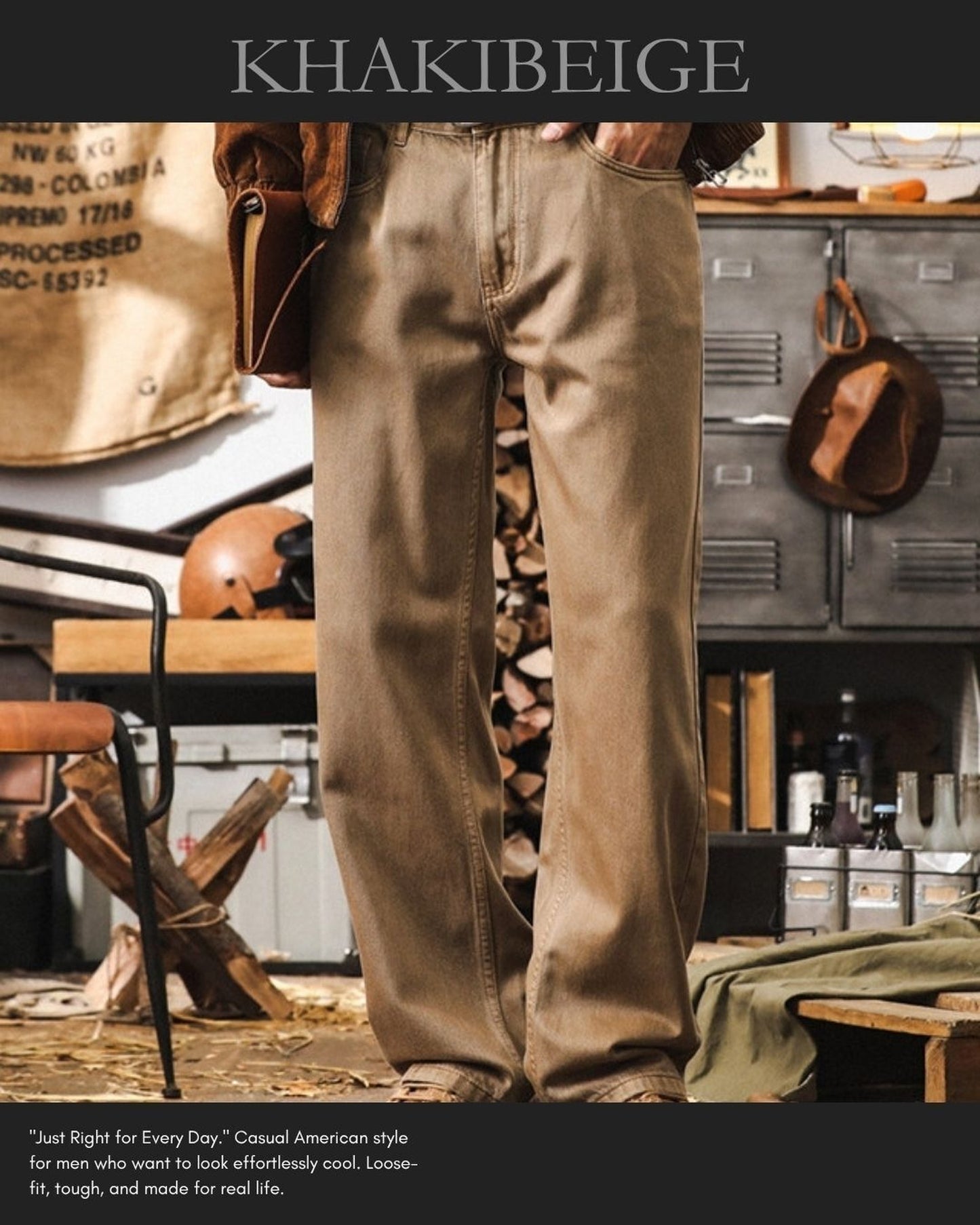 heavy weight loose straight denim pants 10color 【ACT0204】