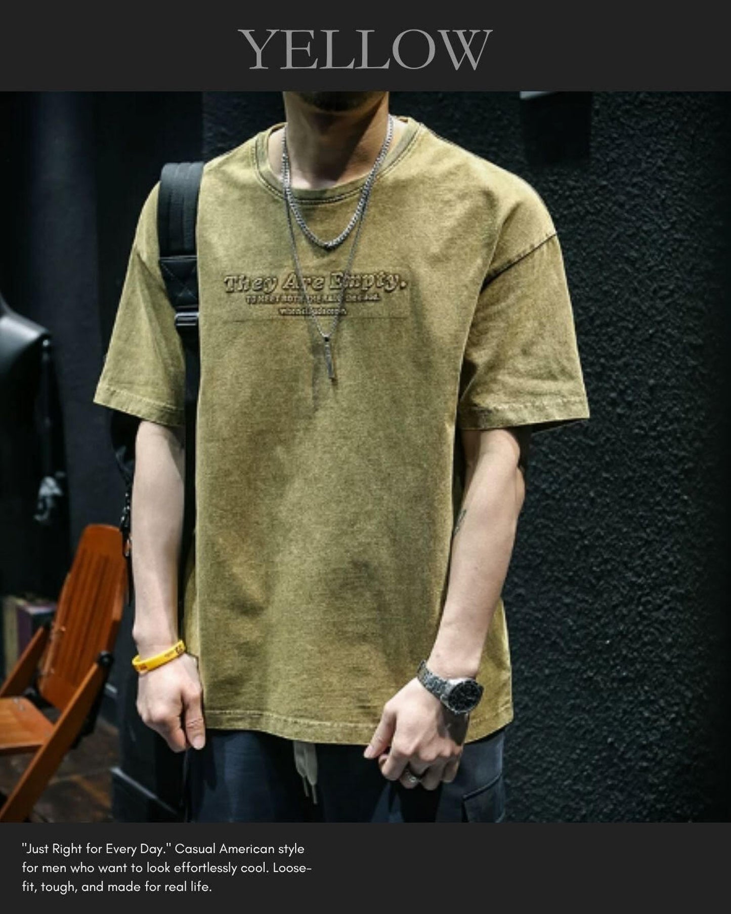 embroidered logo short sleeve oversized t-shirt 2color 【ACT0050】