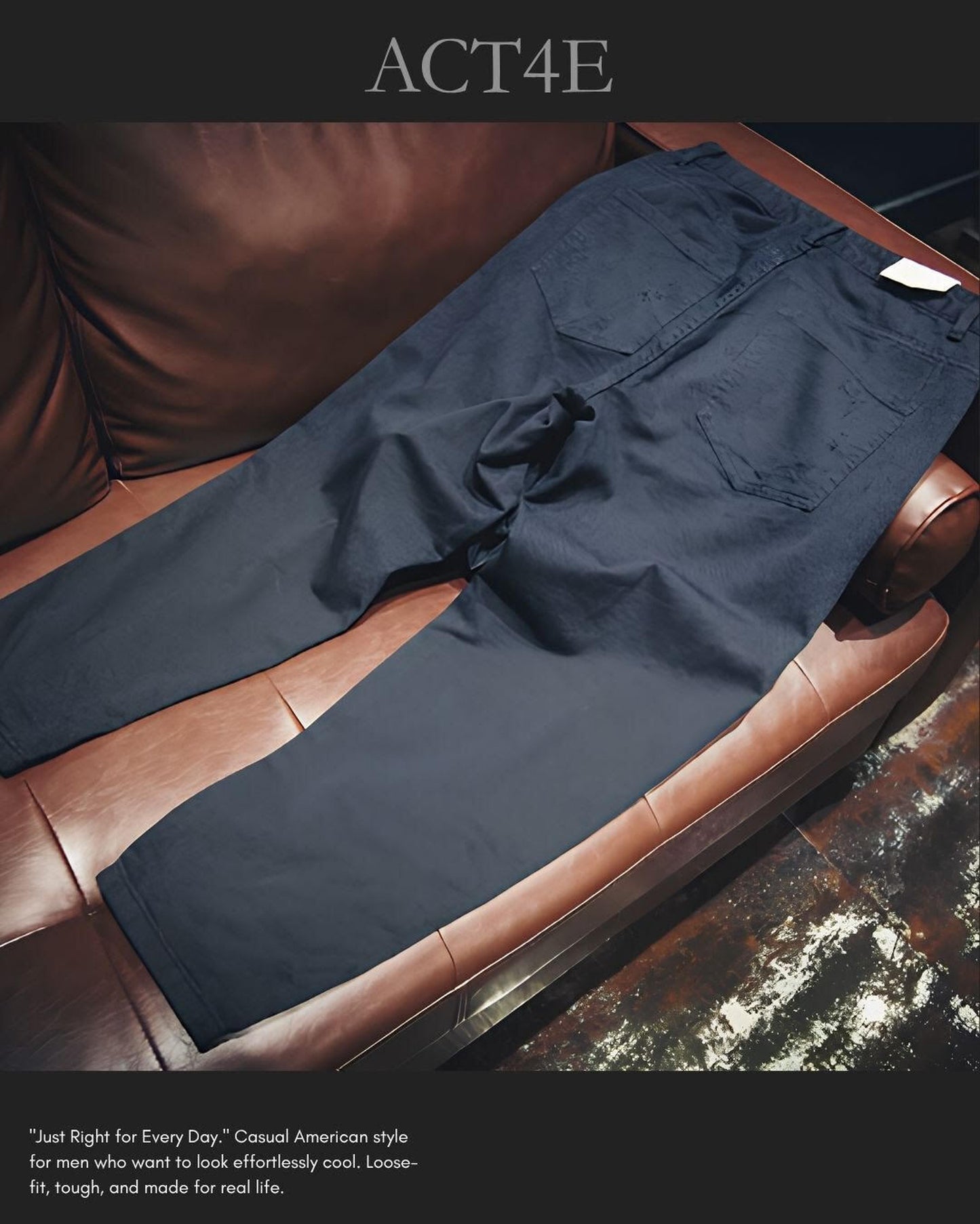 damage processed wide tapered denim pants 【ACT0020】