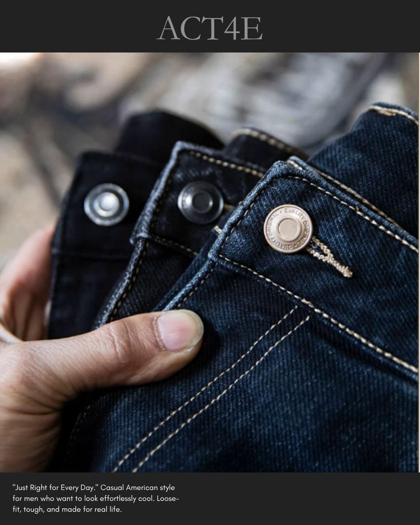 belted wide straight denim pants 2color 【ACT0009】