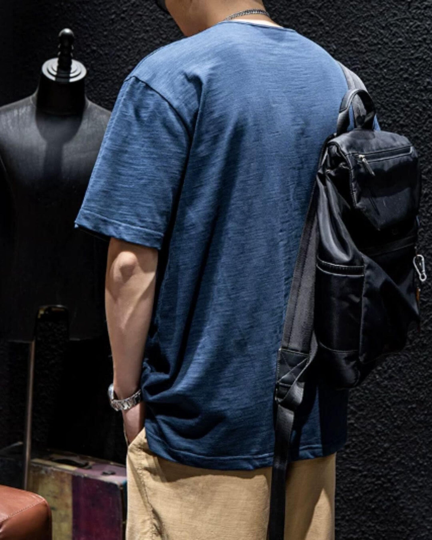 button front v-neck t-shirt 4color 【ACT0034】