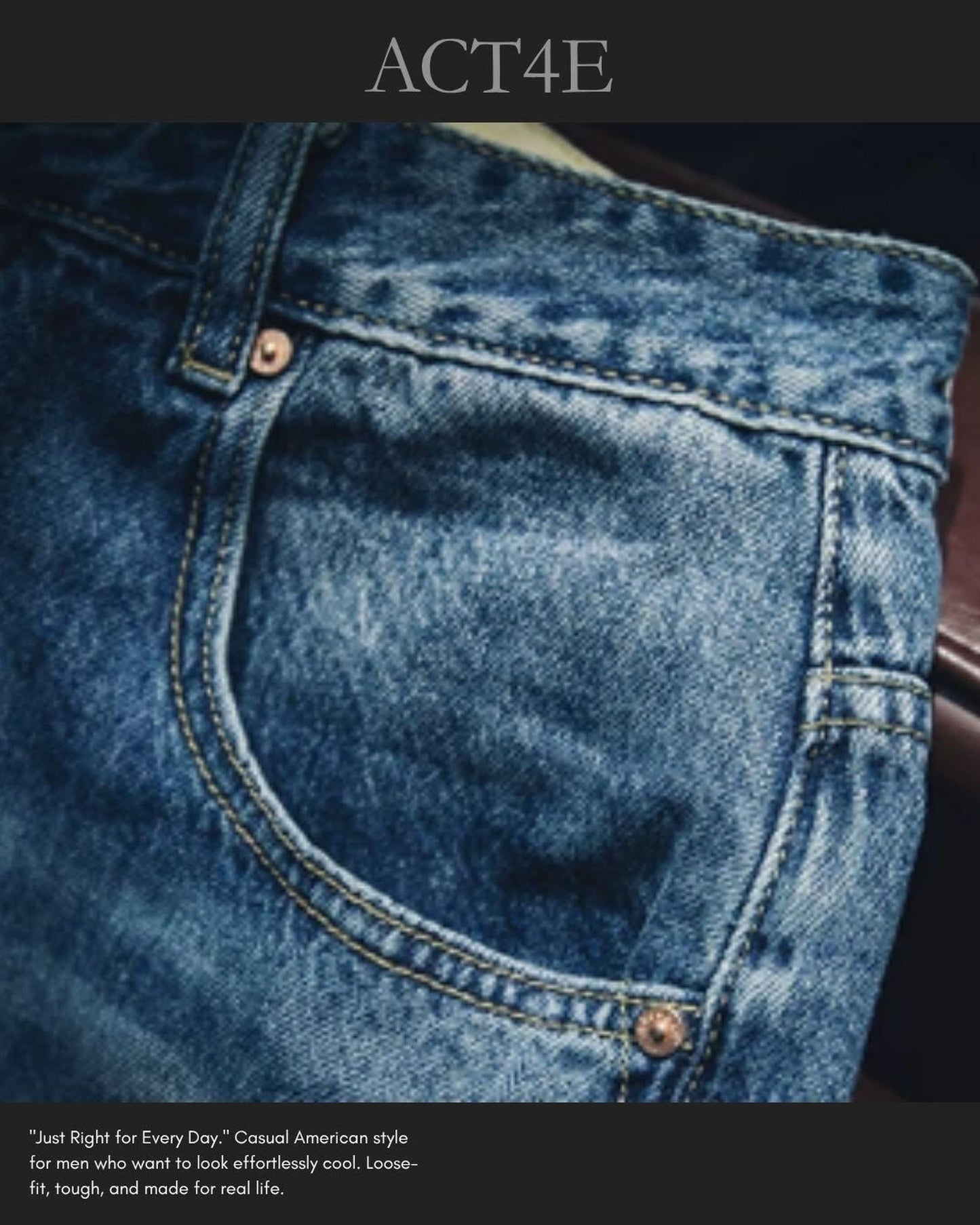 damage processed tapered denim pants 【ACT0014】
