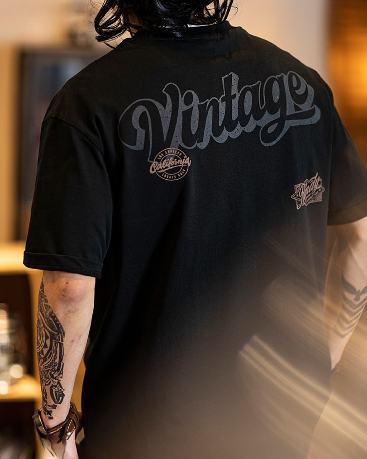 Vintage style graphic printed cotton t-shirt 3color 【ACT0066】
