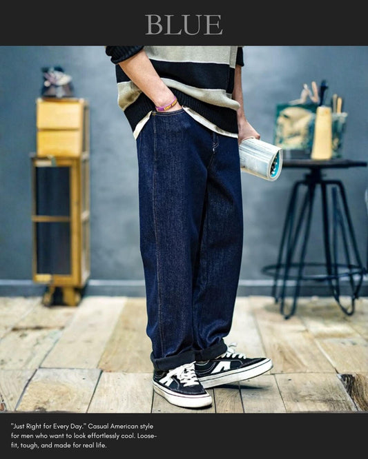 vintage straight denim pants 2color 【ACT0011】