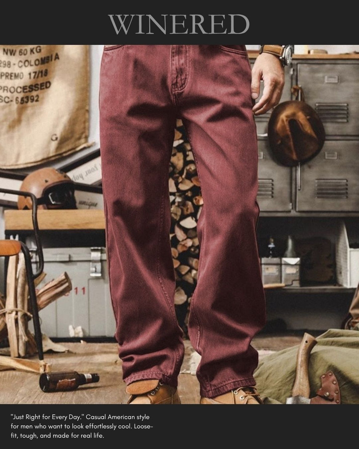 heavy weight loose straight denim pants 10color 【ACT0204】