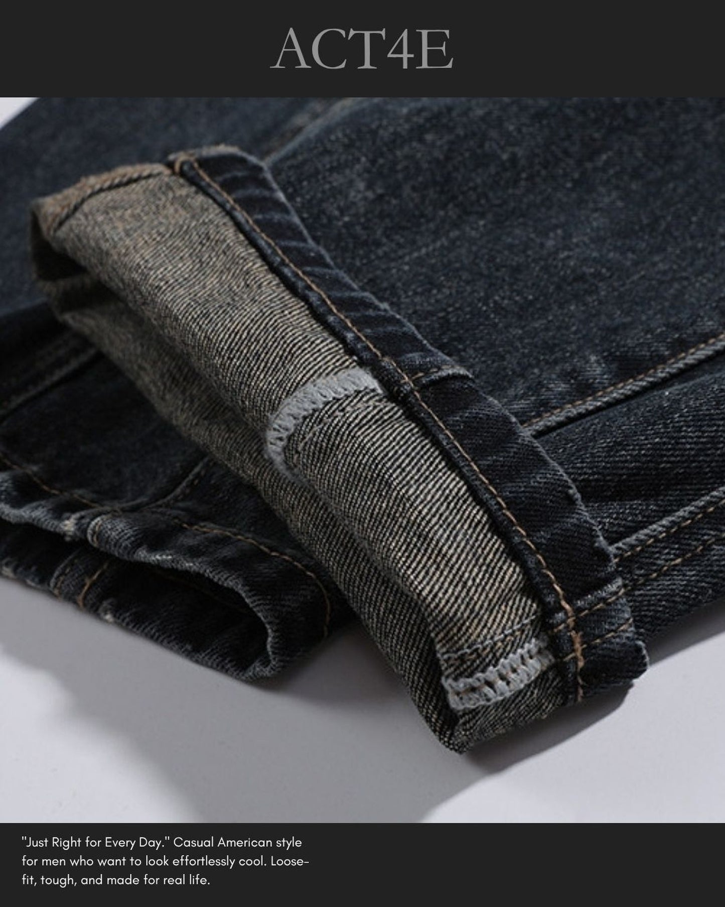 heavy weight vintage cargo denim pants 【ACT0196】