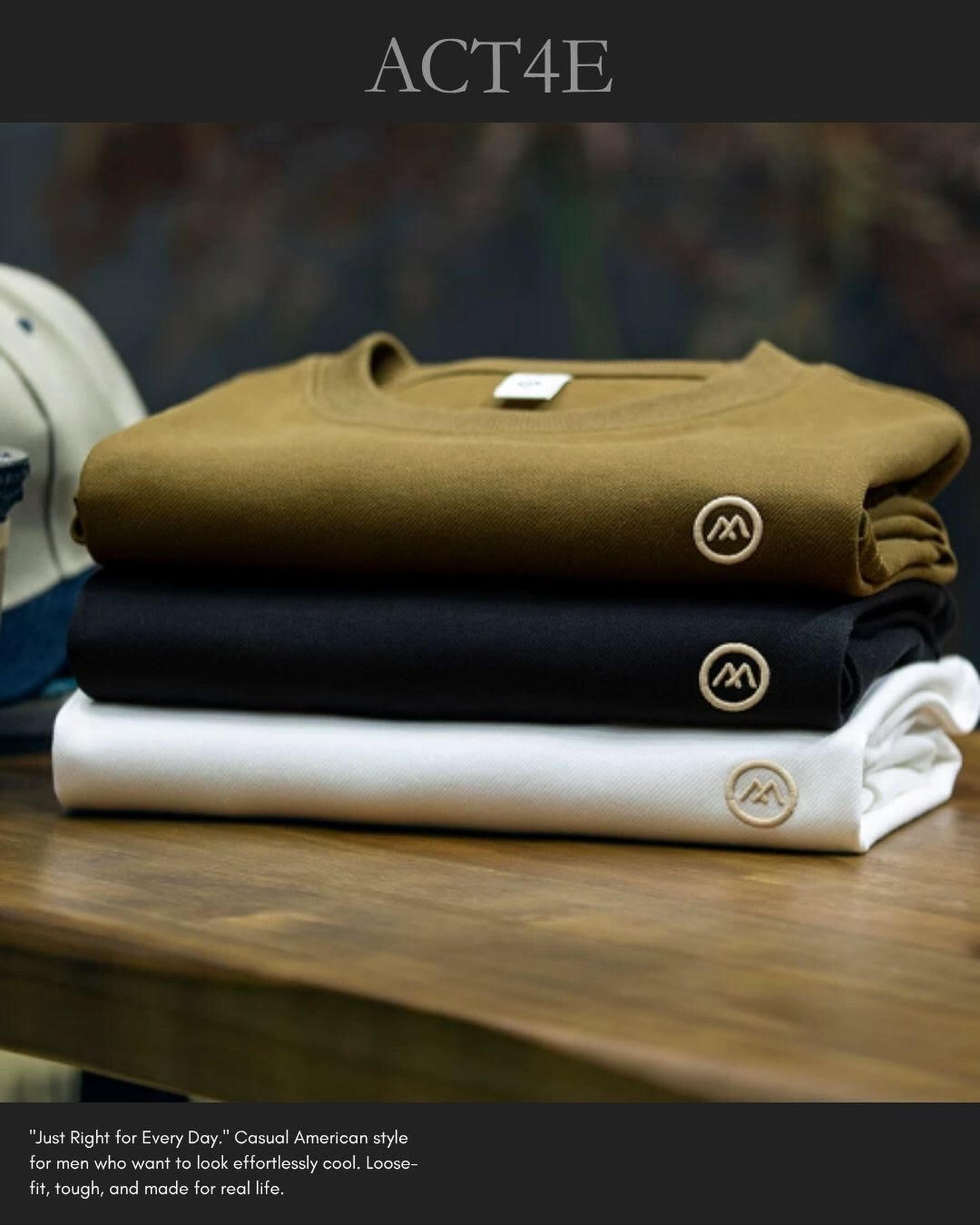 embroidered logo t-shirt 4color 【ACT0027】