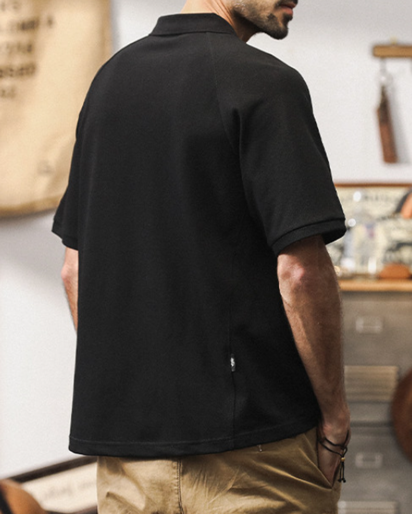 heavy weight pique loose short sleeve polo shirt 3color 【ACT0230】