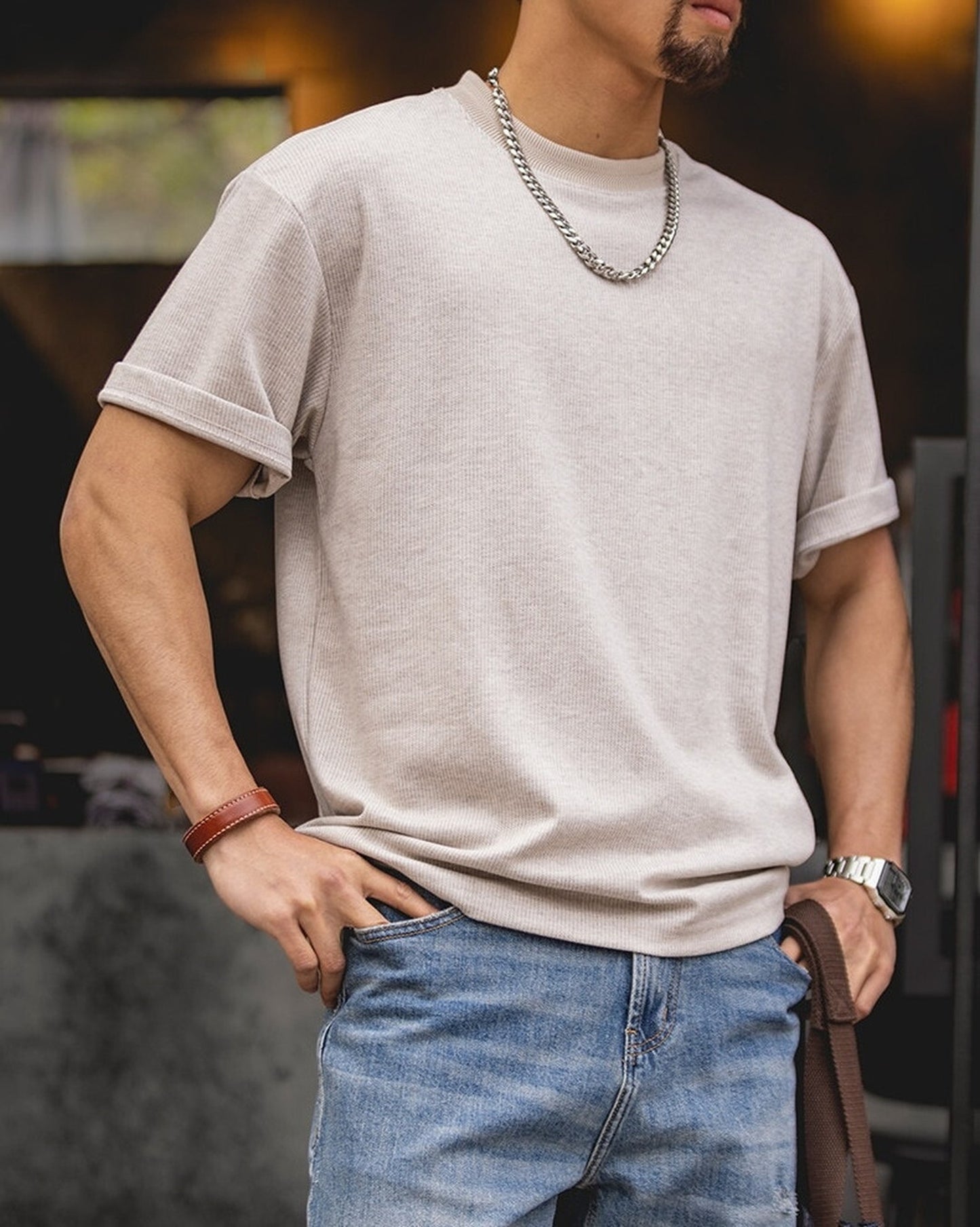 Minimalist Loose Casual Short-Sleeve T-Shirt 2color 【ACT0131】