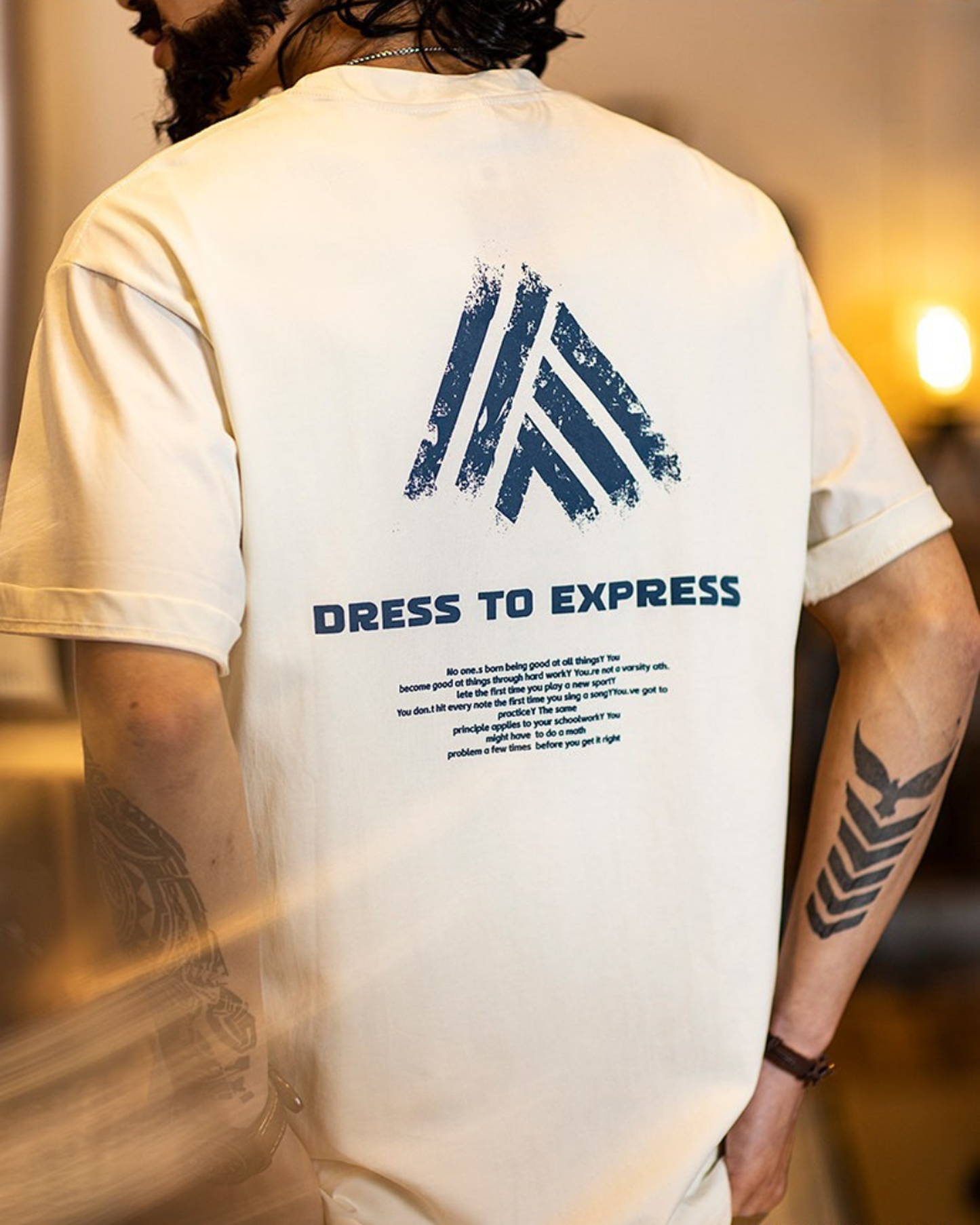 Back logo print t-shirt 4color 【ACT0057】