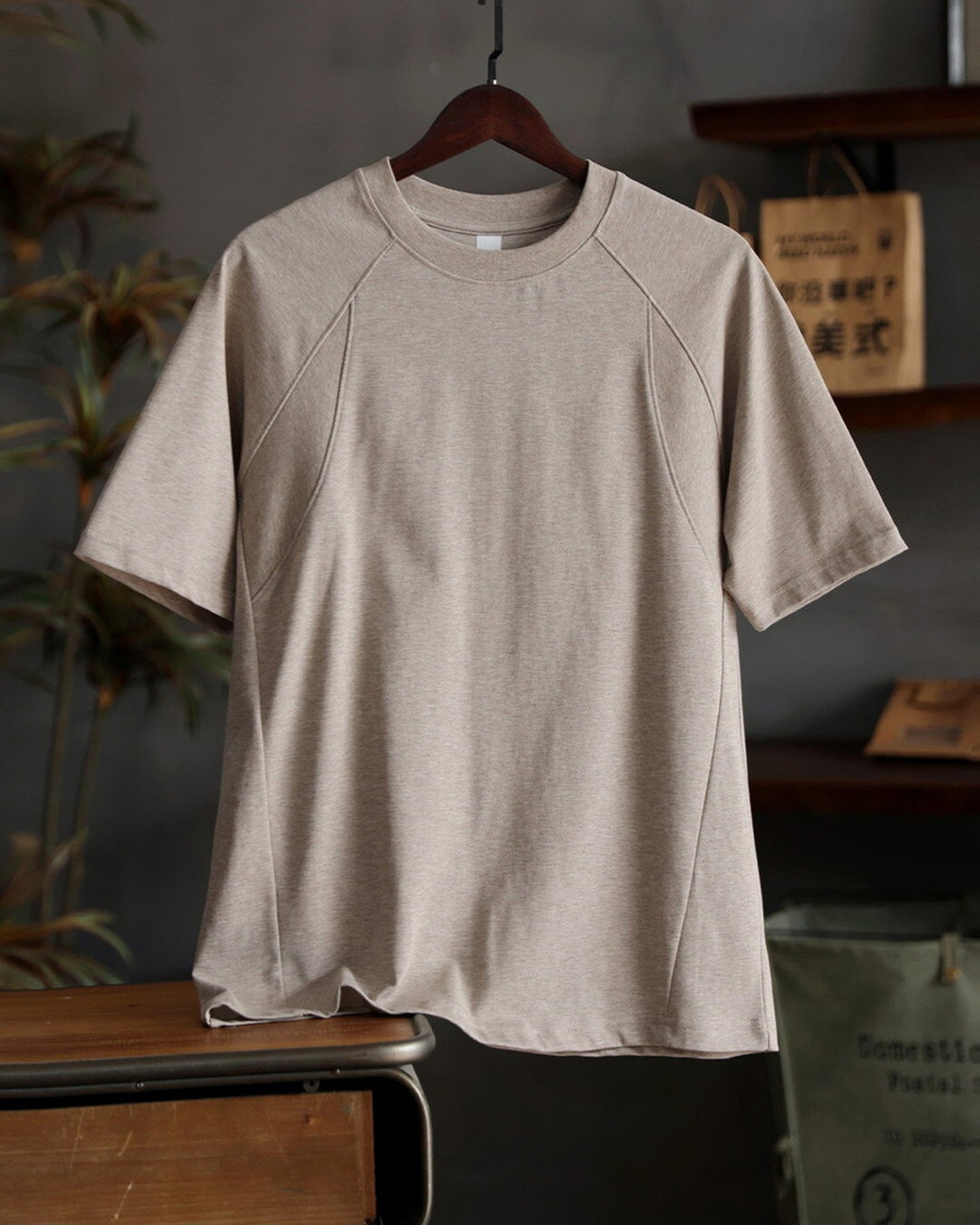 Raglan-Sleeve Casual Loose T-Shirt 2color 【ACT0081】