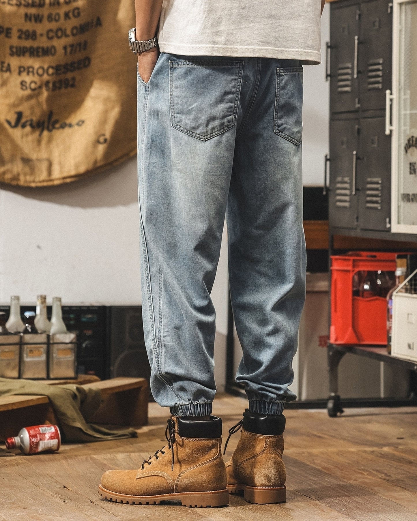 loose drawstring jogger denim pants 2colors 【ACT0188】