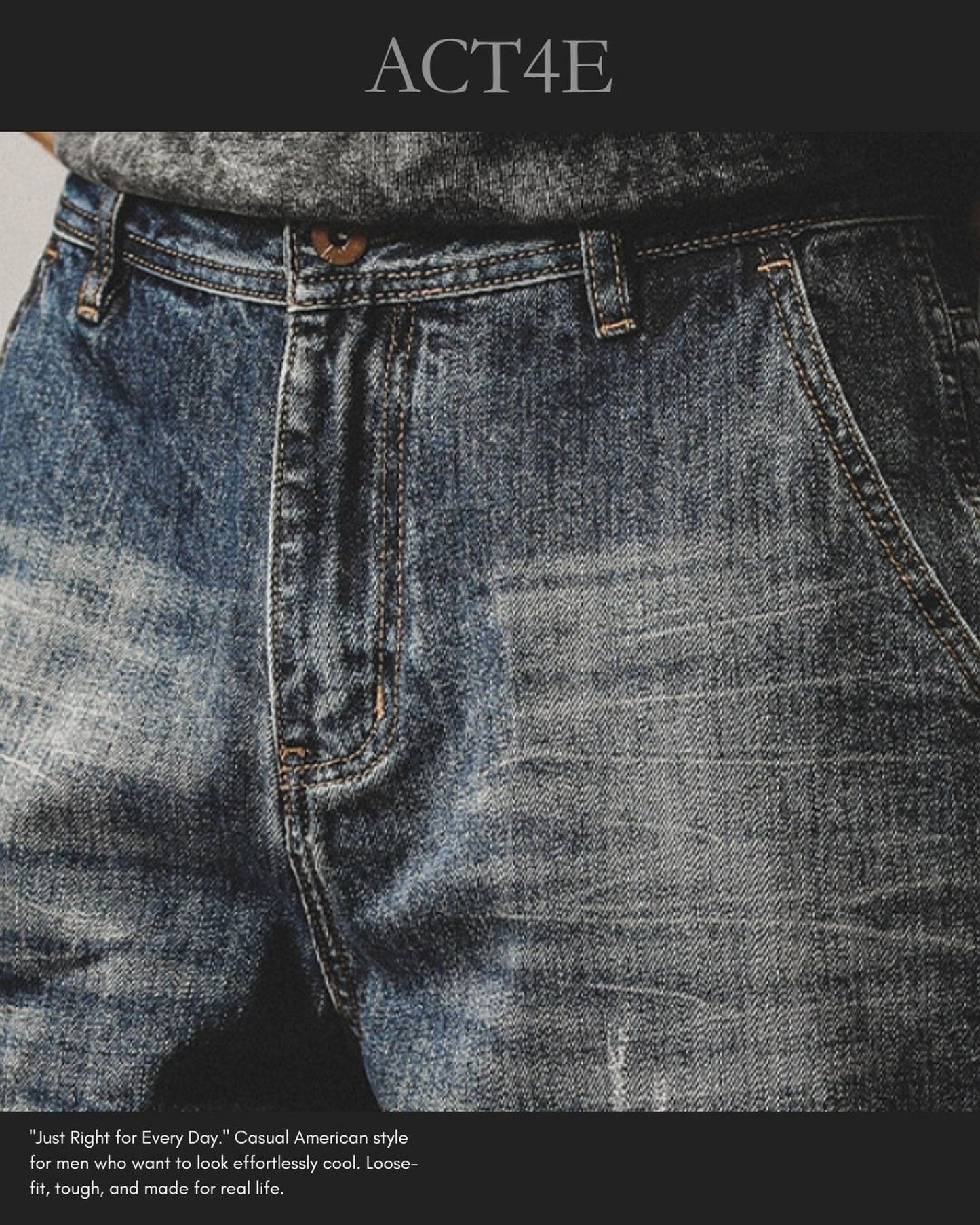 heavy weight tapered denim pants 【ACT0191】