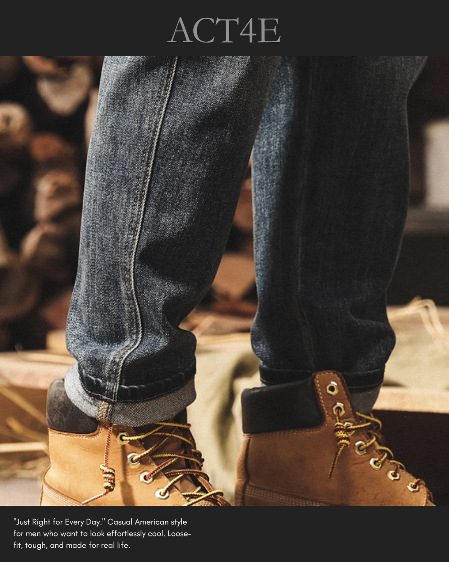 vintage wash straight denim pants 【ACT0178】