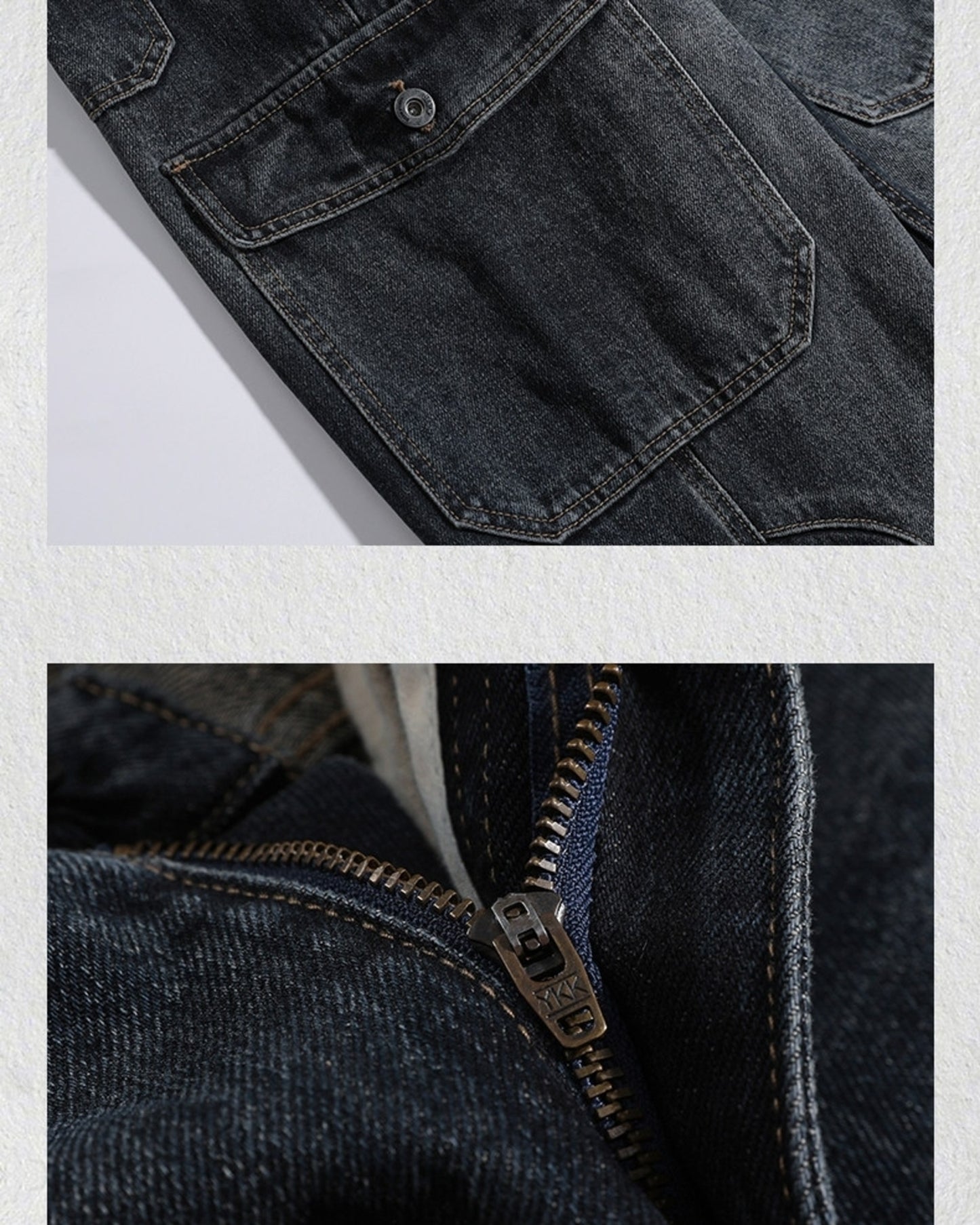 heavy weight vintage cargo denim pants 【ACT0196】