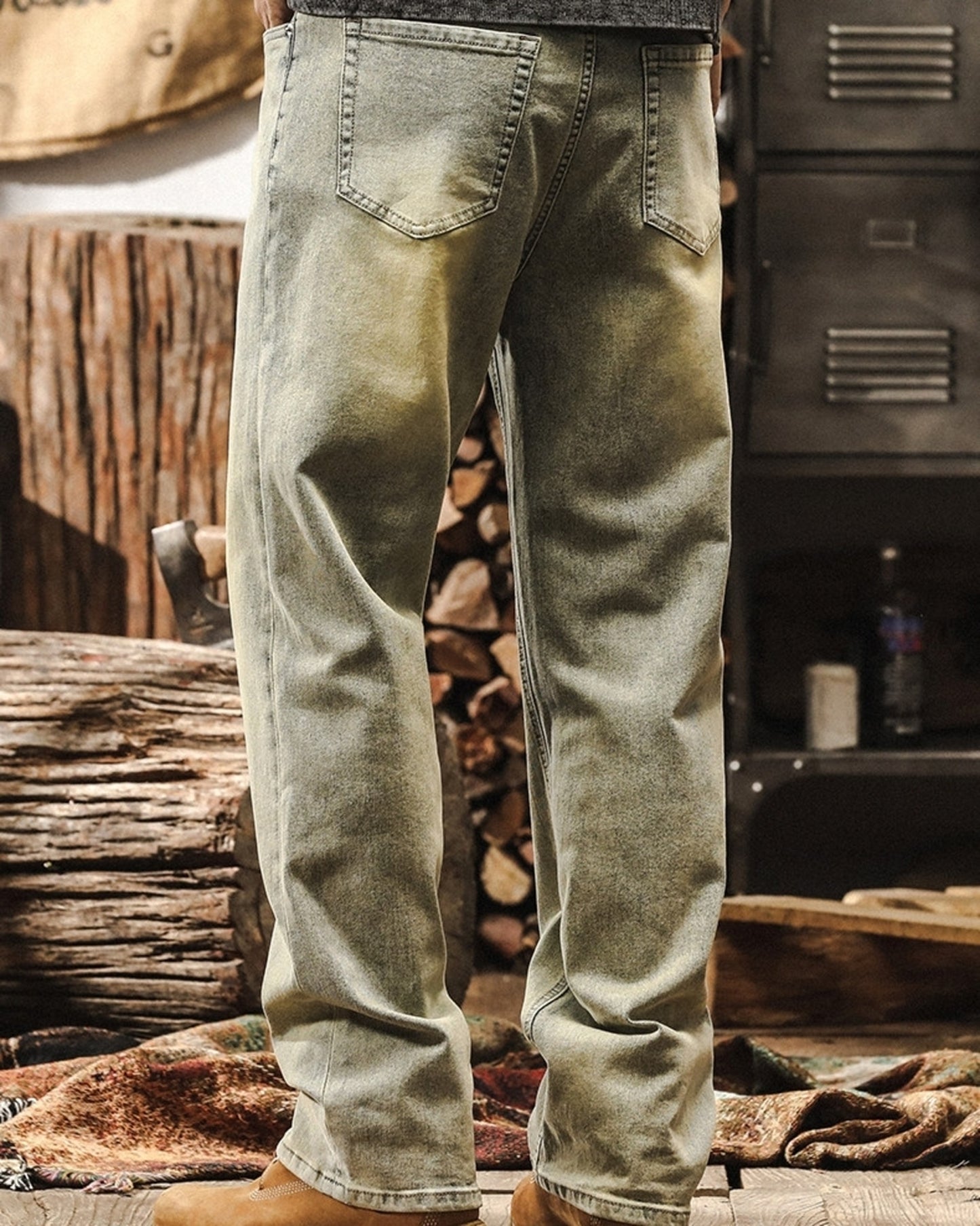 classic damage wash straight denim pants 3colors 【ACT0194】