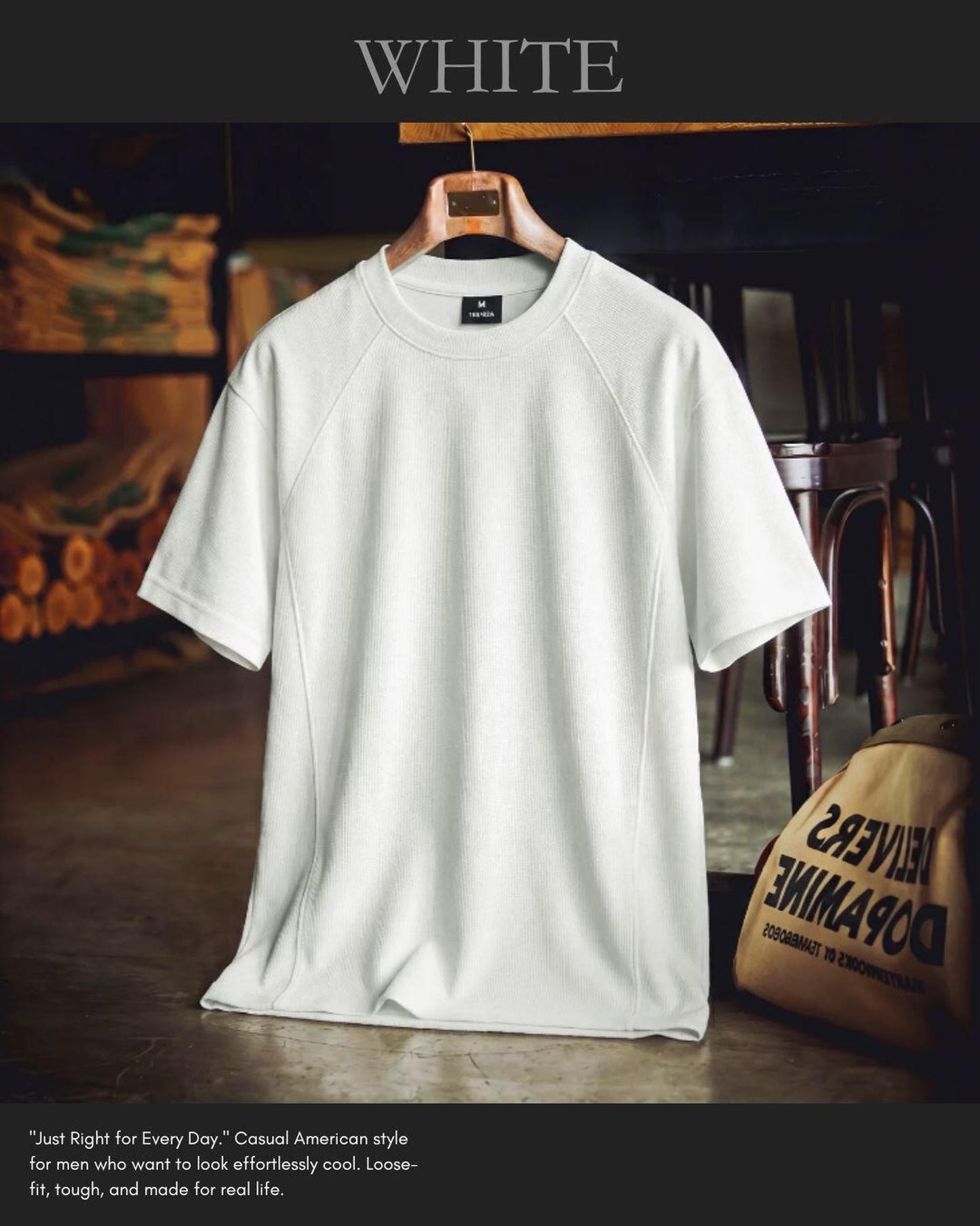 wide fit crew neck t-shirt 2color 【ACT0037】