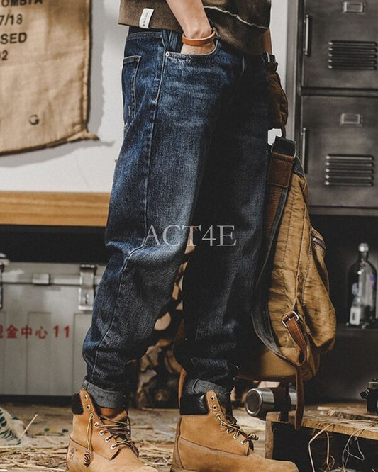 vintage heavy weight classic tapered denim pants 【ACT0210】