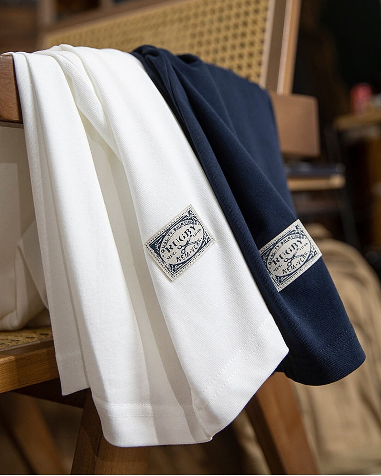 Chest-Pocket Loose Casual Letter-Print T-Shirt 2color 【ACT0079】