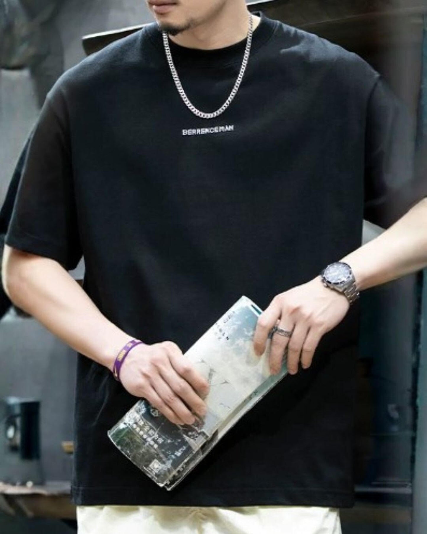 graphic print hem t-shirt 2color 【ACT0049】