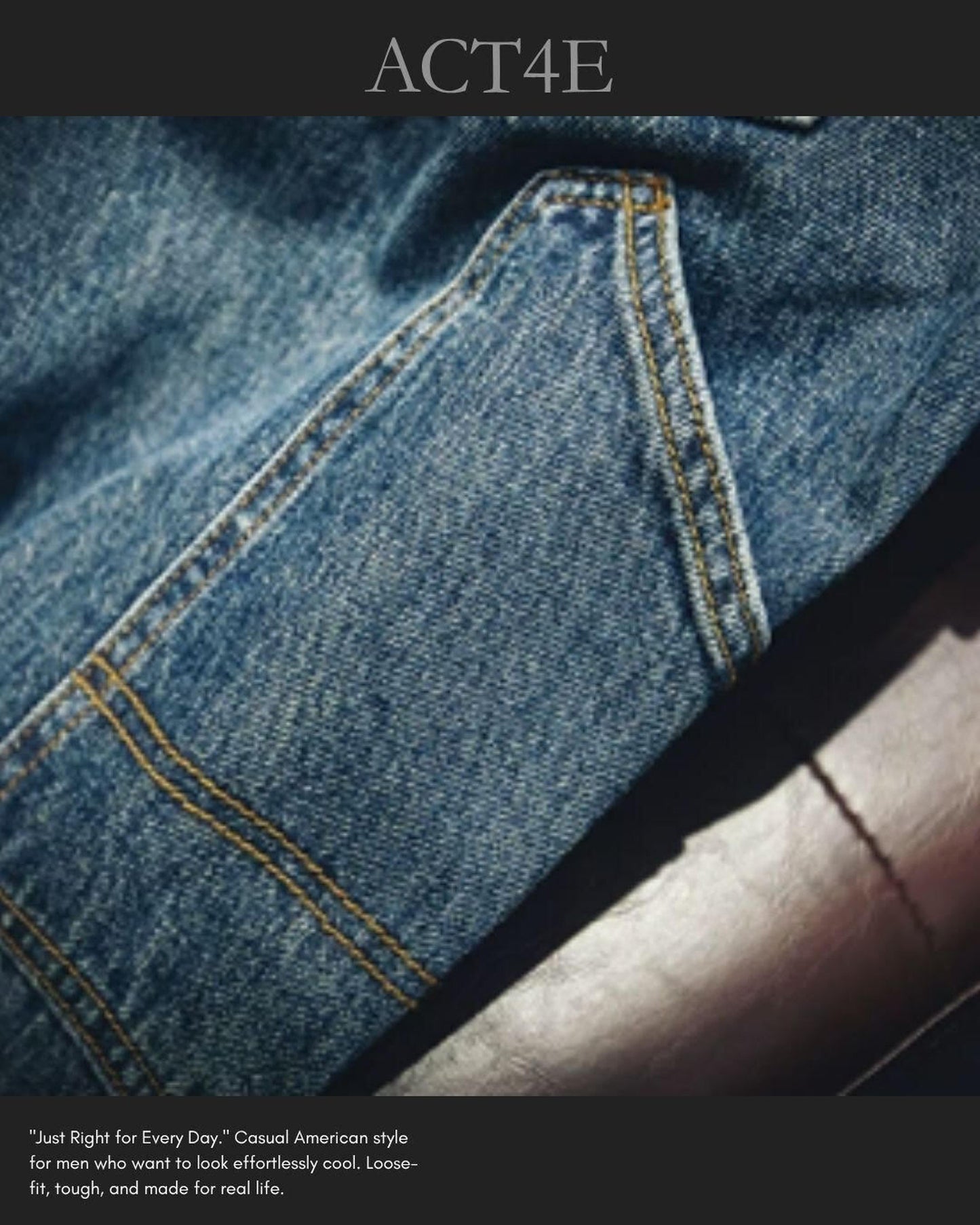 vintage processing tapered silhouette denim pants 【ACT0019】