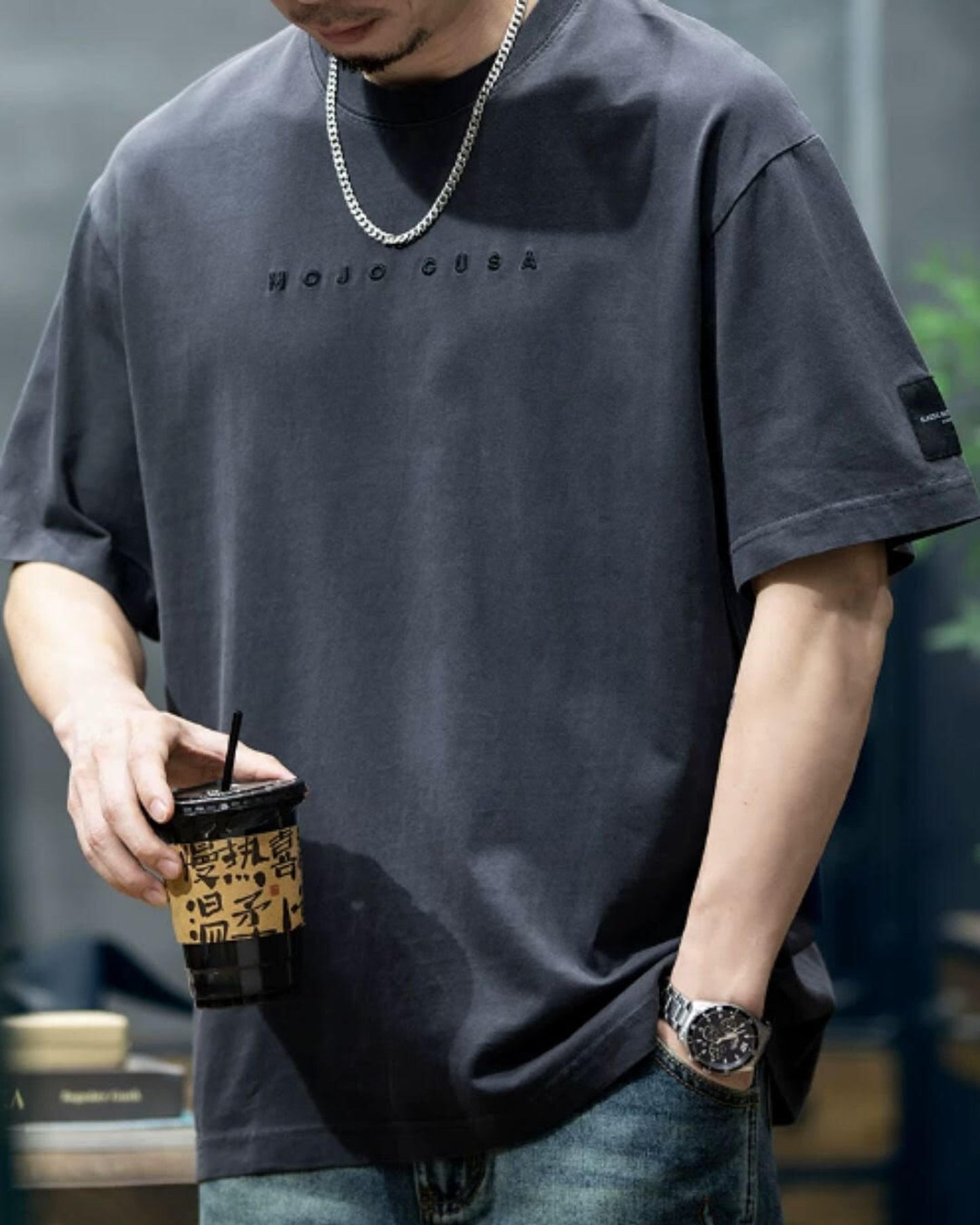 crew neck logo print t-shirt 2color 【ACT0033】