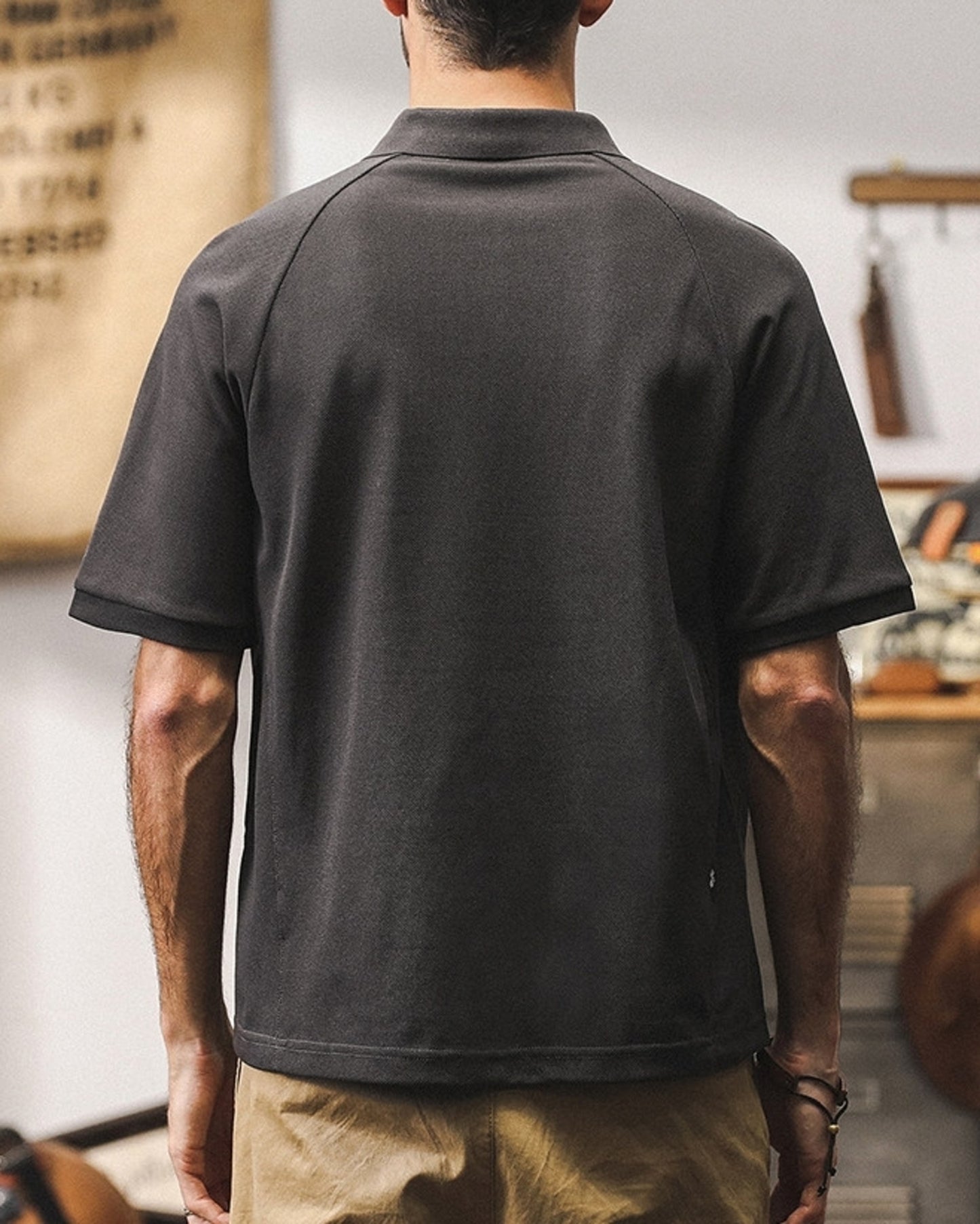 heavy weight pique loose short sleeve polo shirt 3color 【ACT0230】