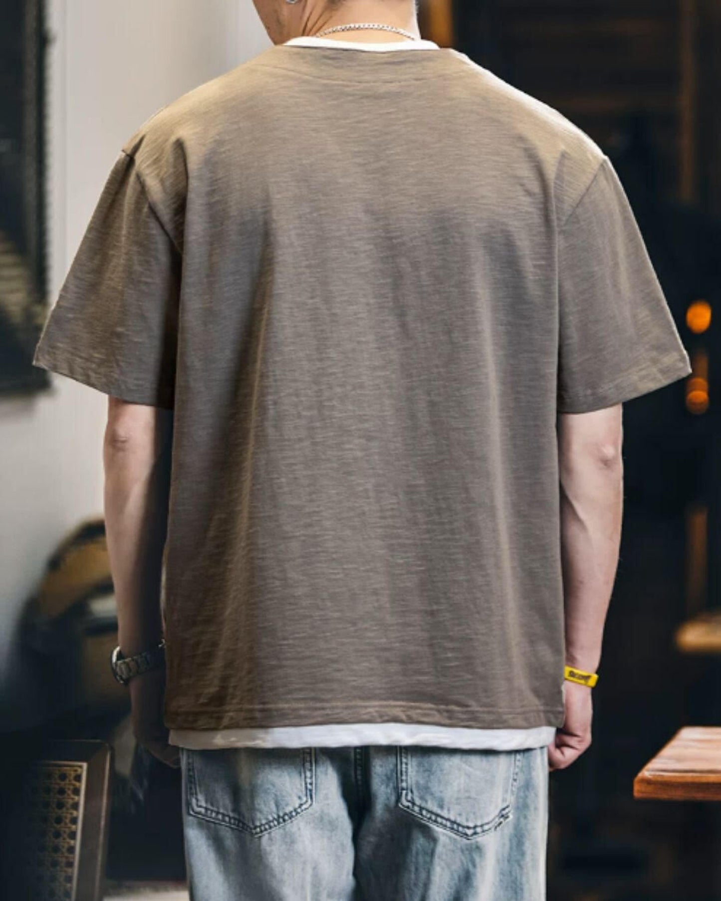 layered style short sleeve t-shirt 2color 【ACT0051】