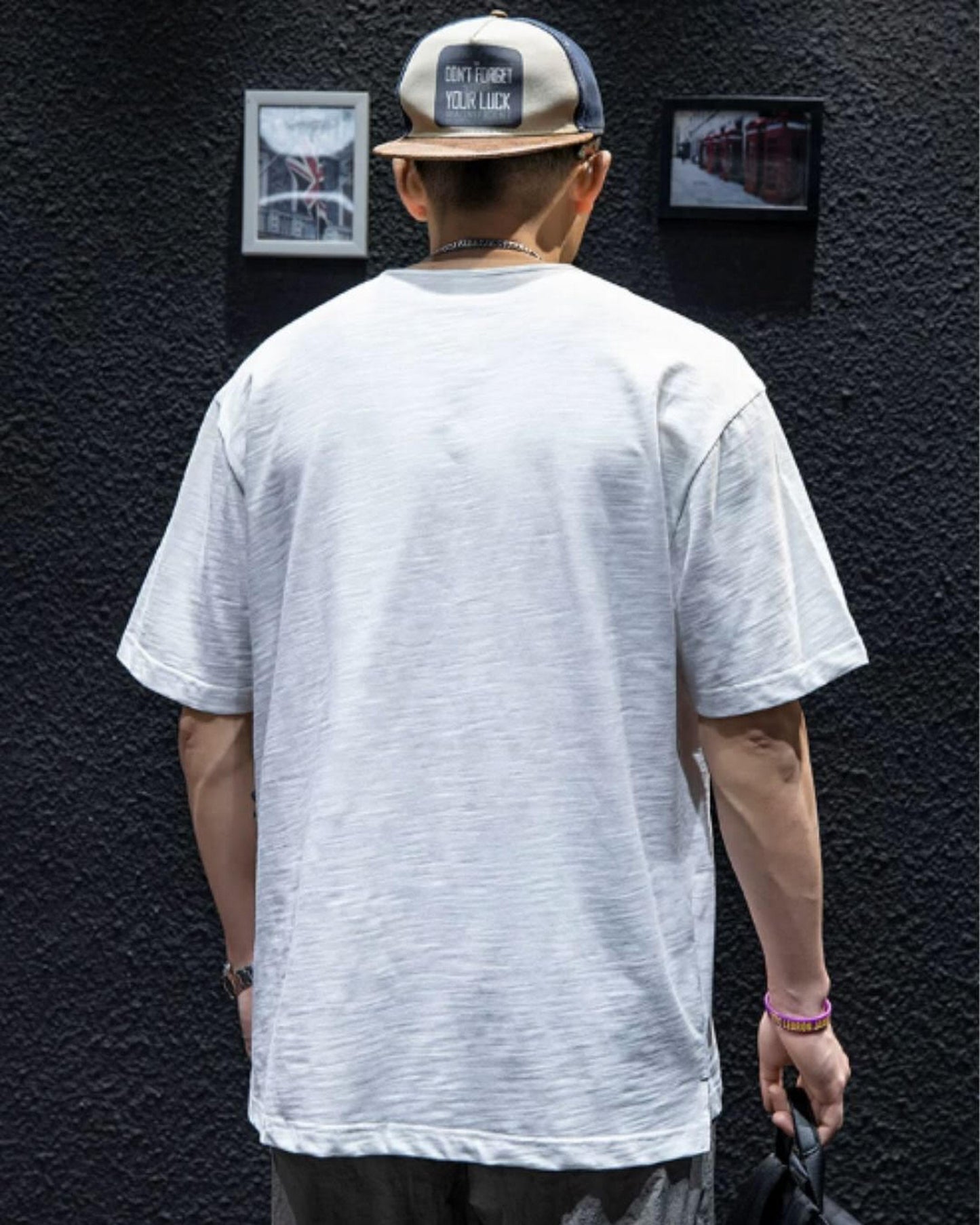 button front v-neck t-shirt 4color 【ACT0034】