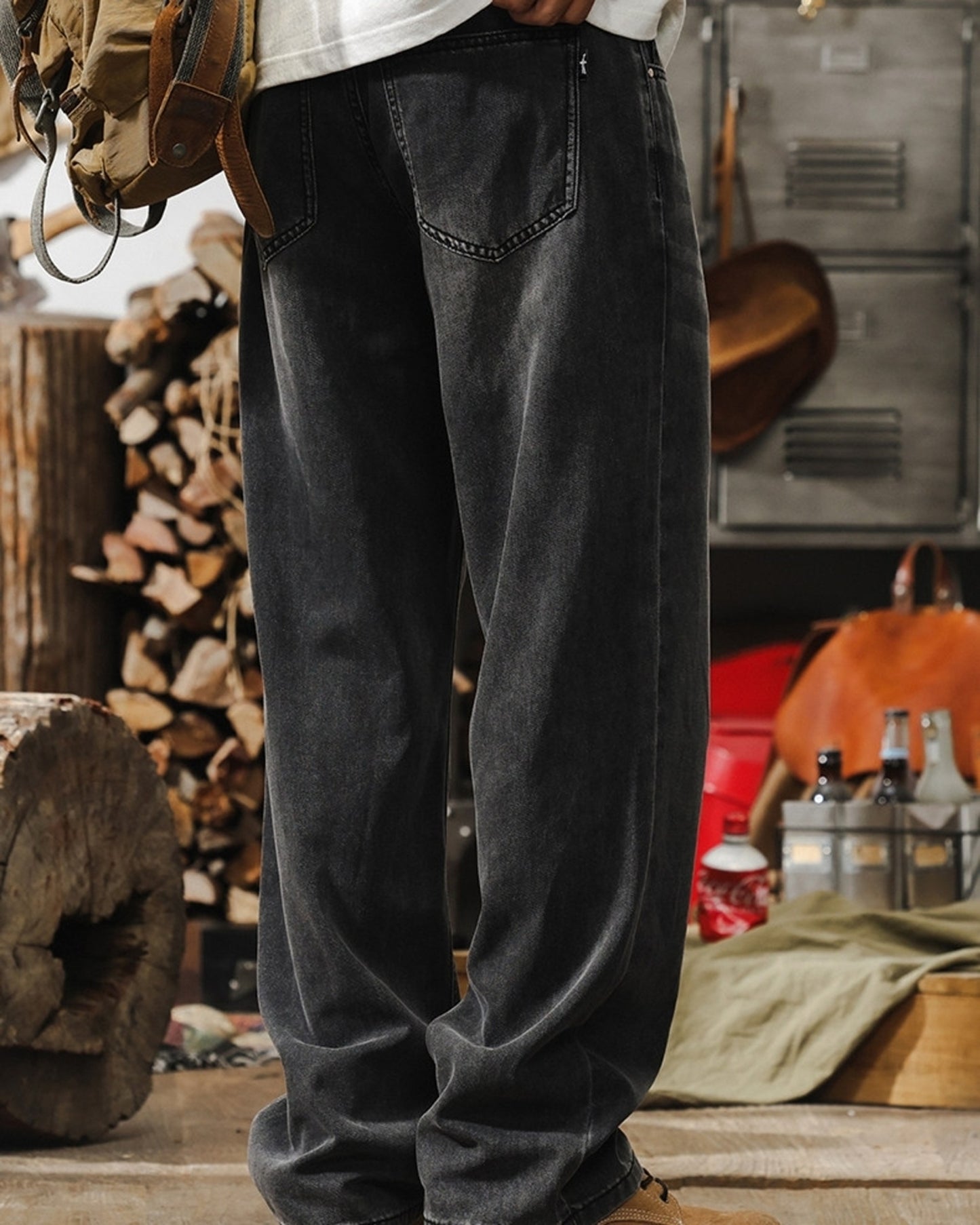 loose straight lyocell denim pants 【ACT0190】